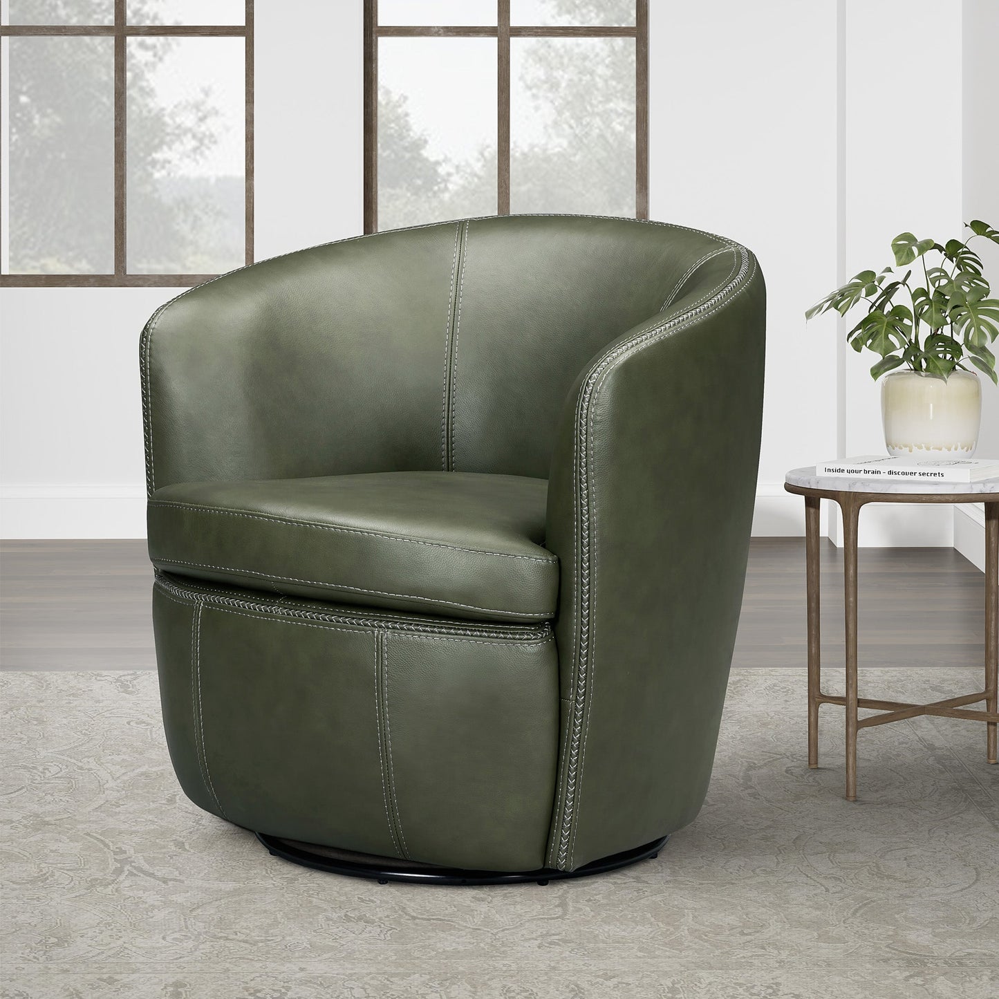 Barolo Leather Swivel Chair