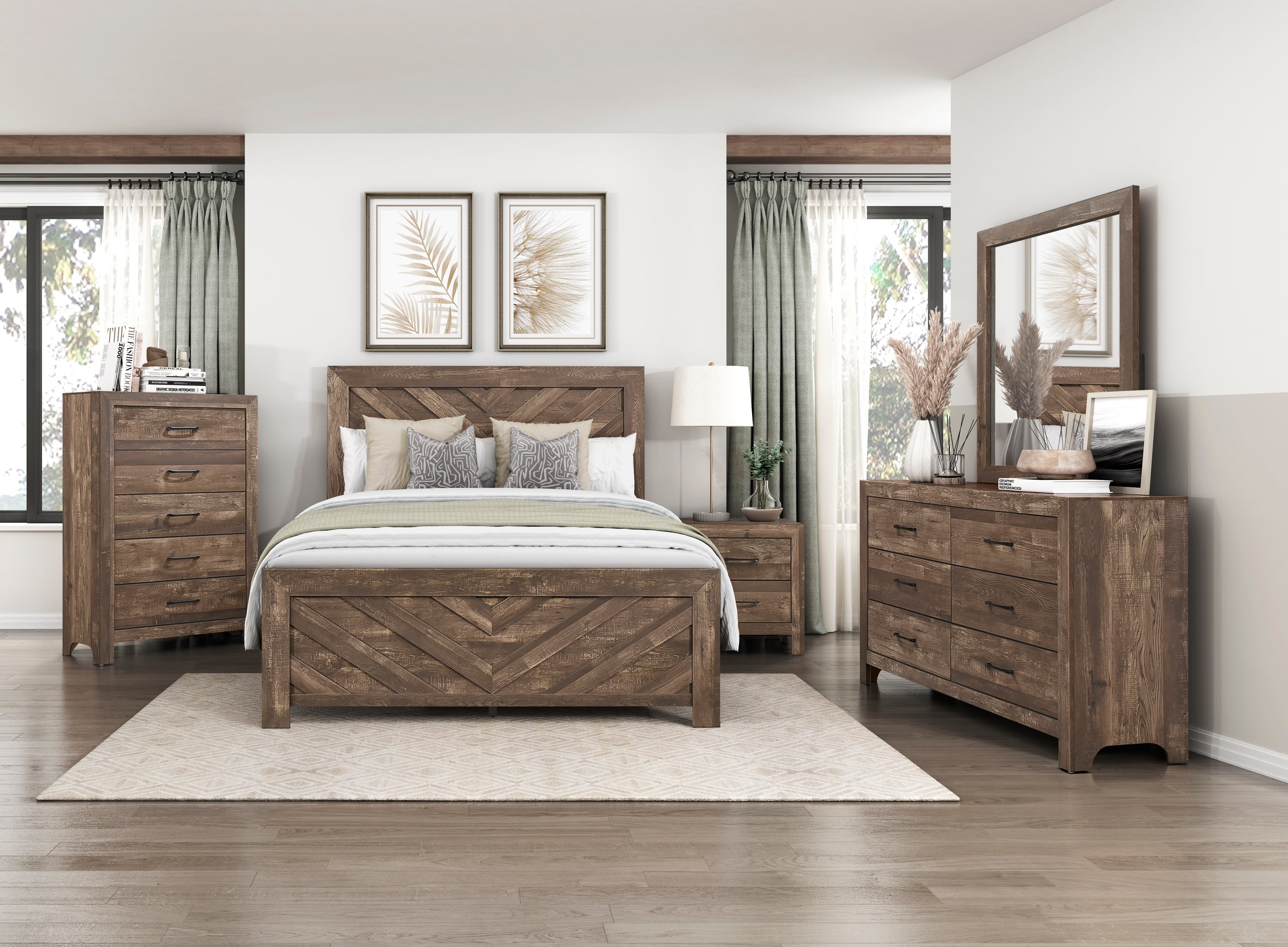 Corbin Brown Bedroom Collection, 63.5" W