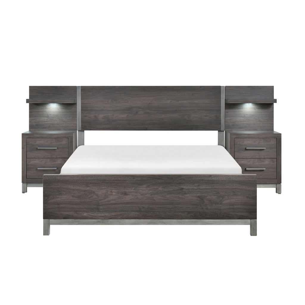Zephyr Dark Grey Bedroom Collection, 82" W
