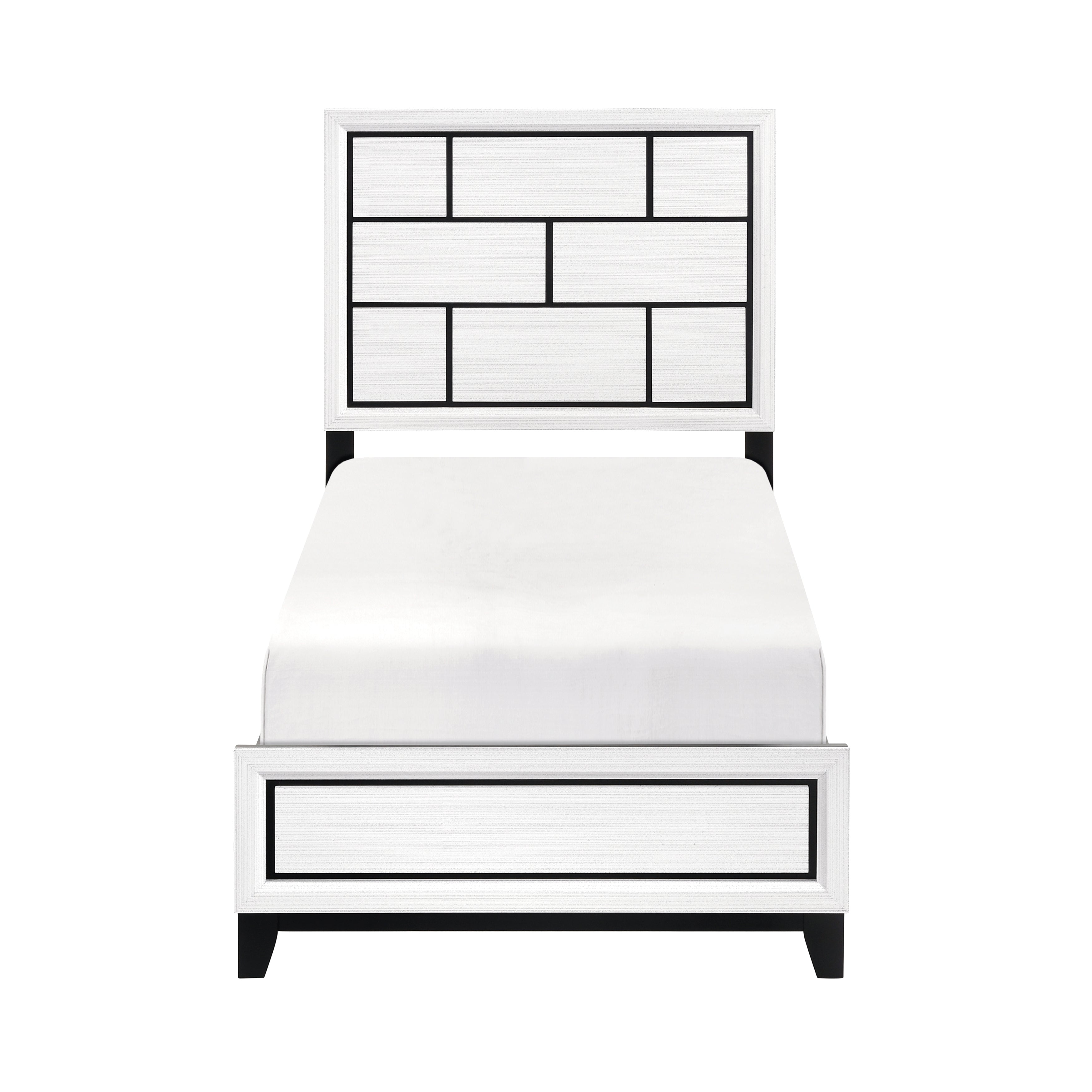 Davi White Bed, 63.5 in L
