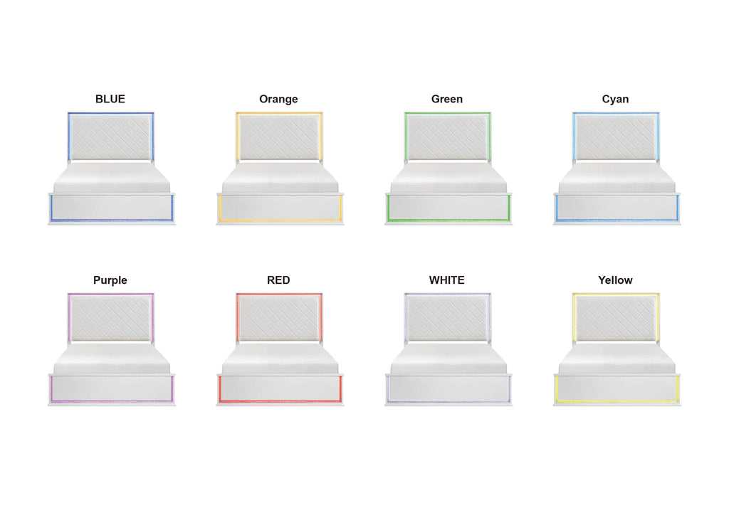 2390 Multi Color LED Bedroom Collection, 64.5" W