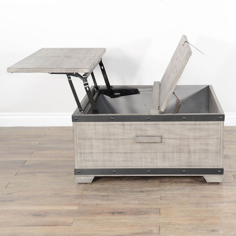 Alpine Grey Lift-Top Storage Coffee Table