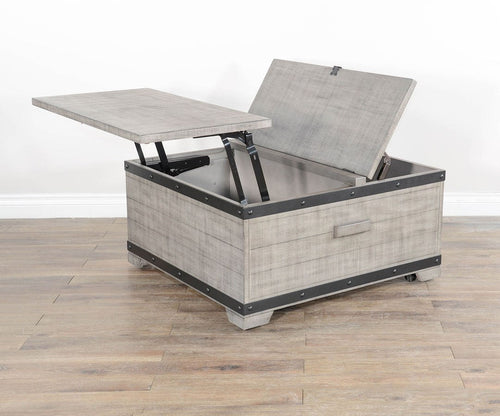 Alpine Grey Lift Top Storage Coffee Table, 35" W