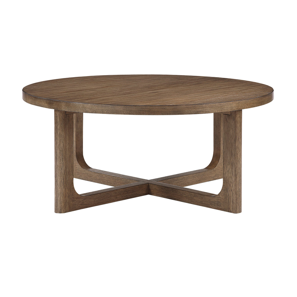 Blake Round Occasional Collection, Brown Finish