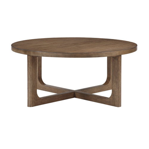 Blake Round Occasional Collection, Brown Finish