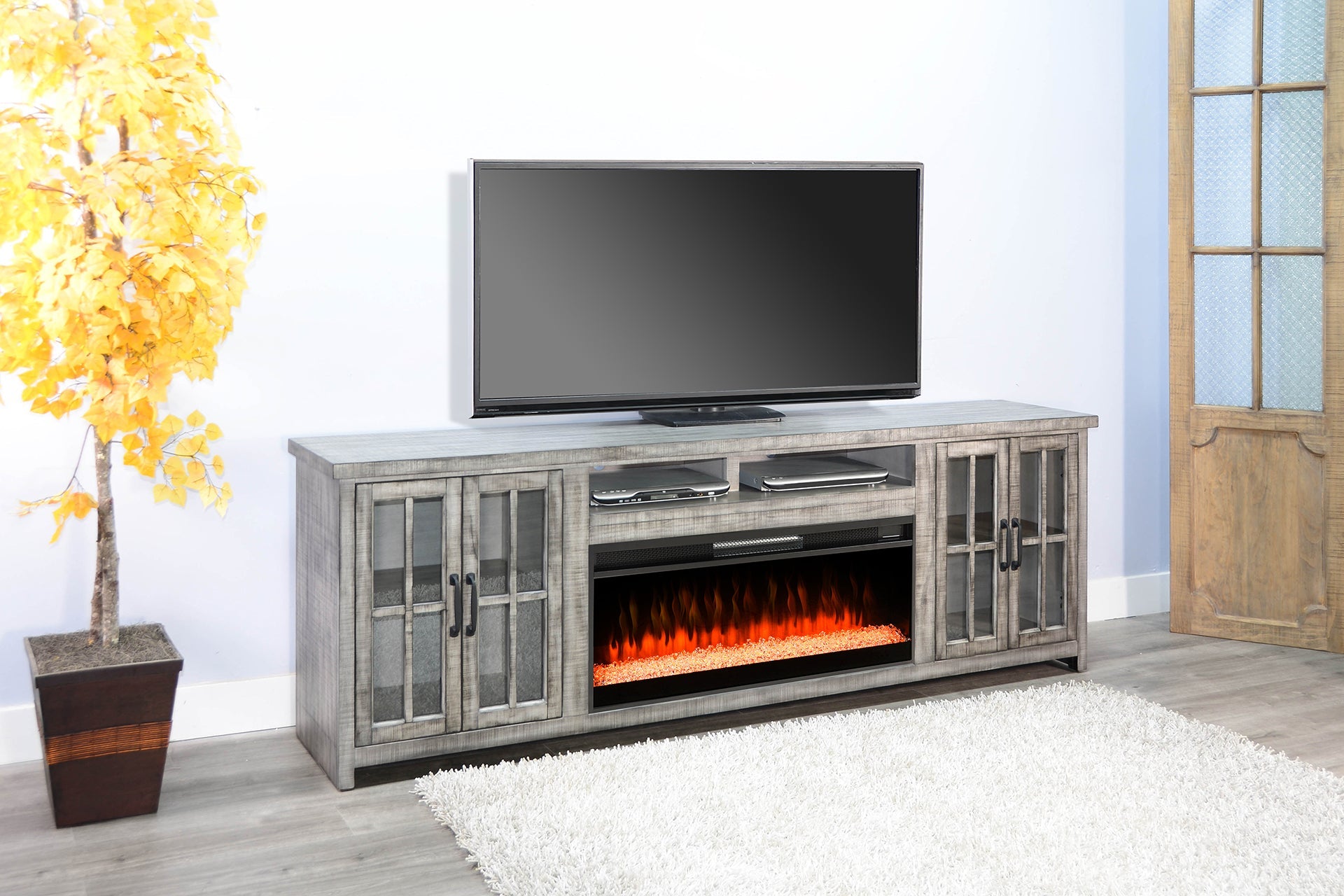 Alpine Grey TV Stand Collection, 76" W