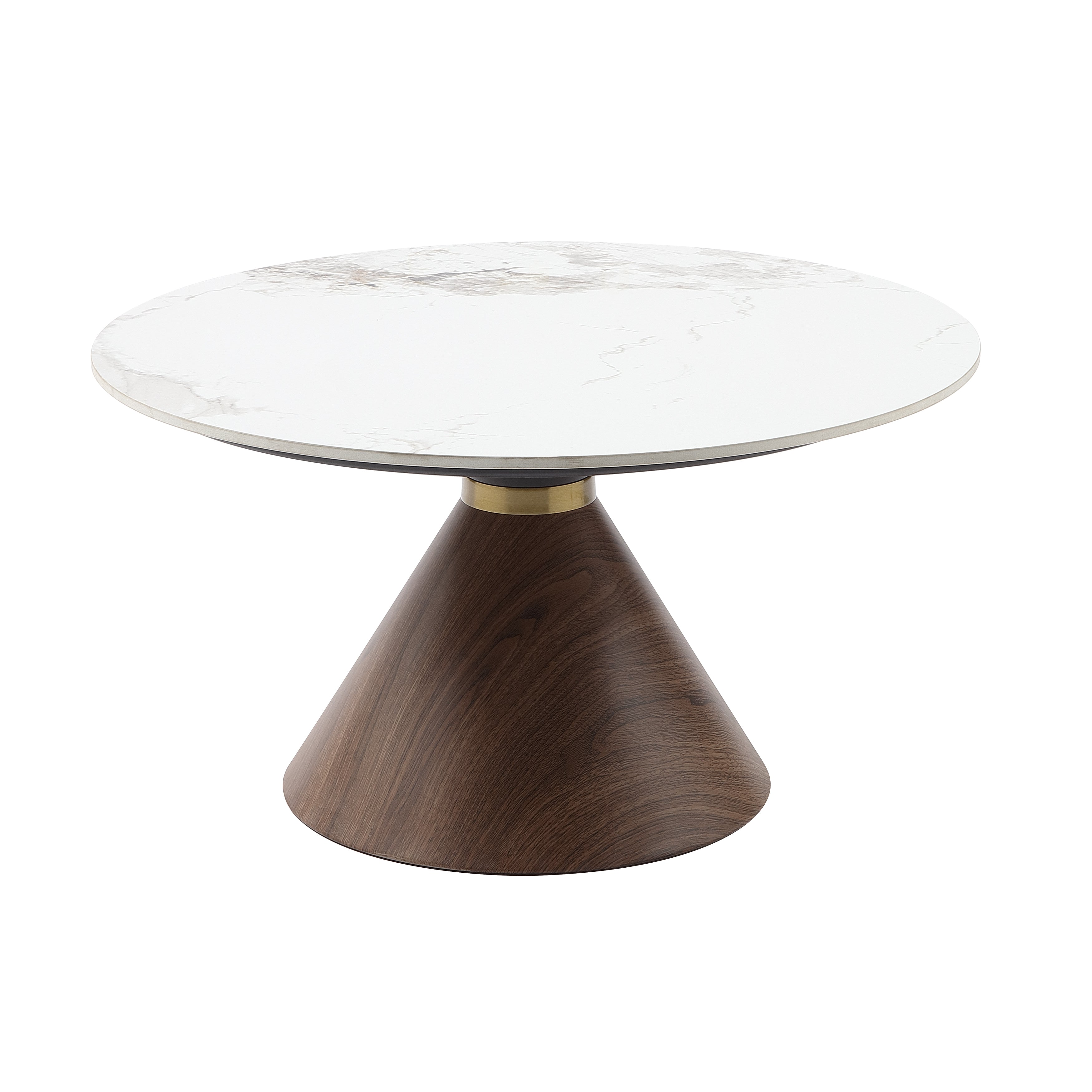 Greer Round Occasional Collection, Brown Finish