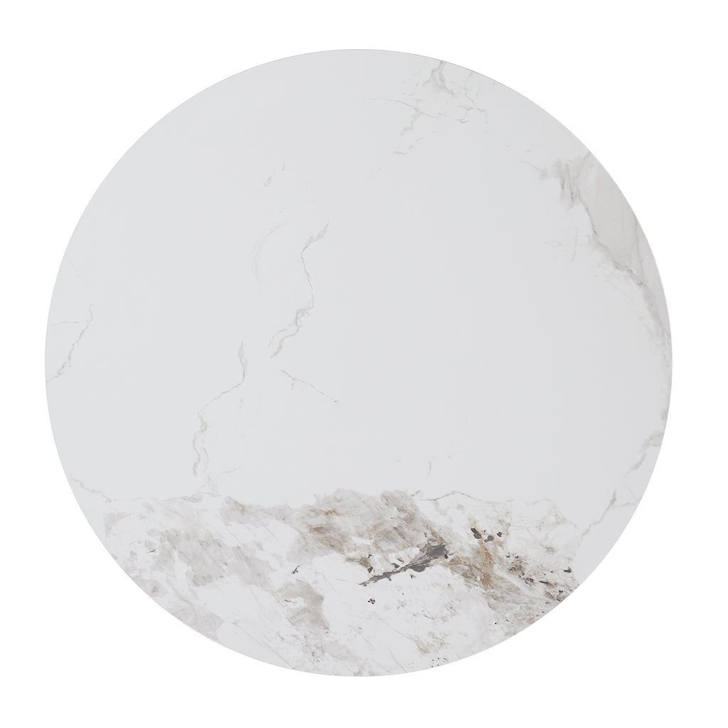 Greer Round Occasional Collection, Brown Finish