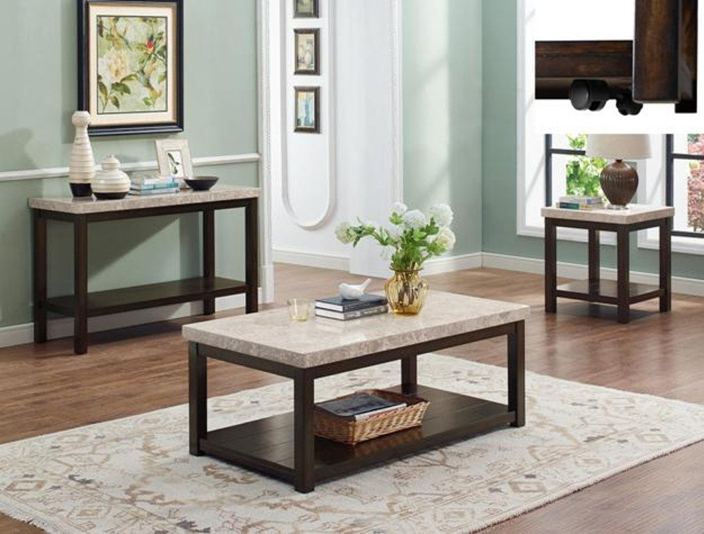 Kelia Marble End Table, 22" W