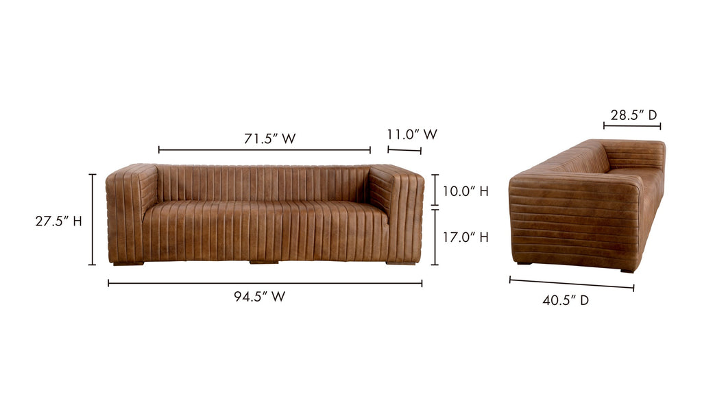 Castle Sofa Light Brown, 95.0" W