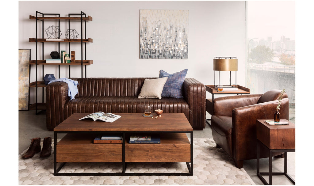 Castle Sofa Dark Brown, 95.0" W