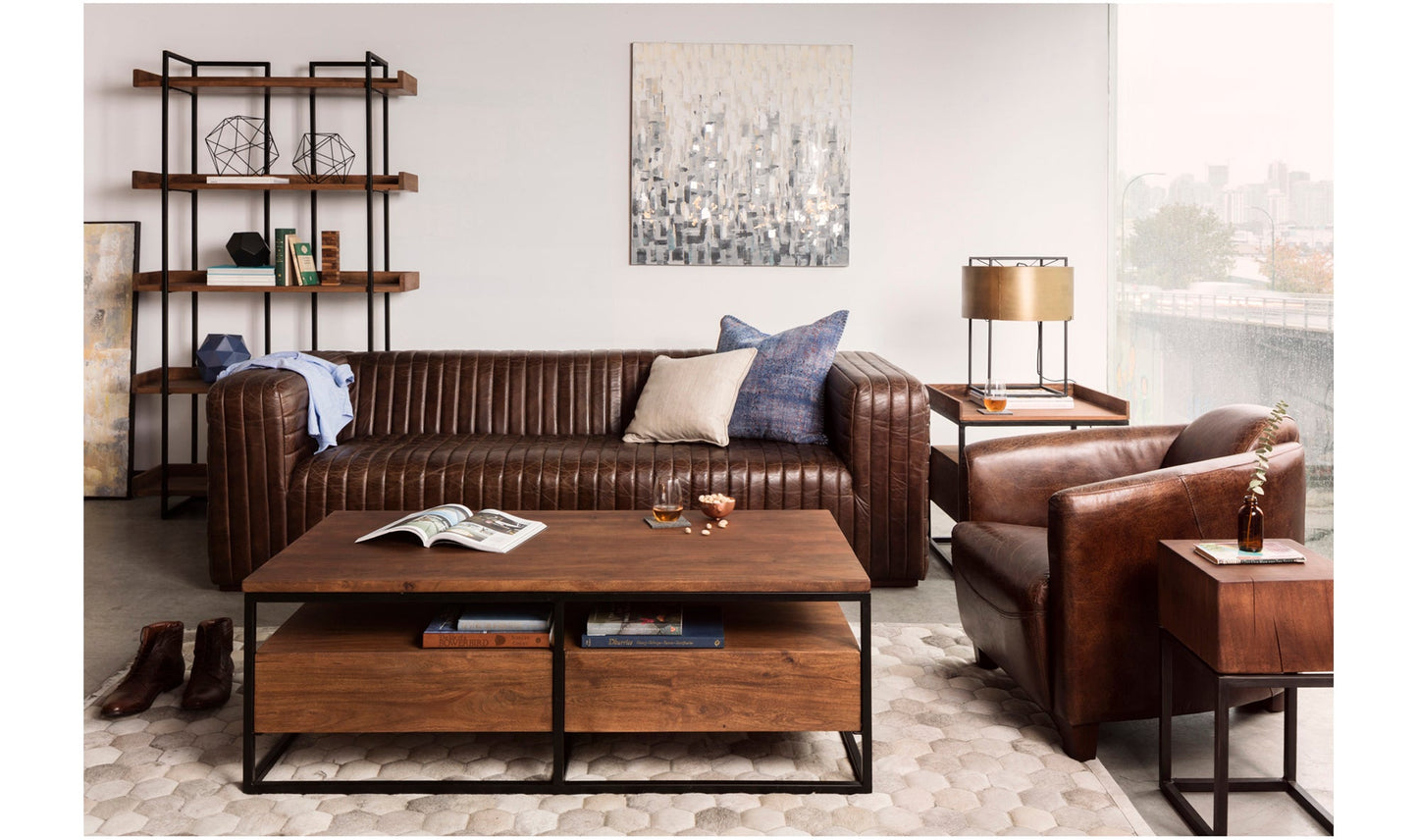 Castle Sofa Dark Brown