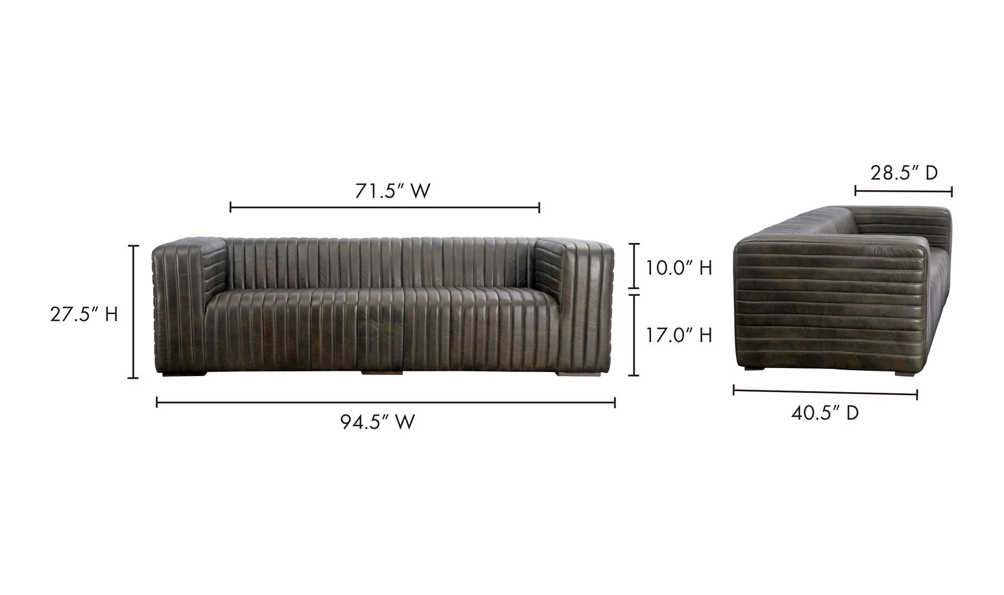 Castle Sofa Olive, 95.0" W