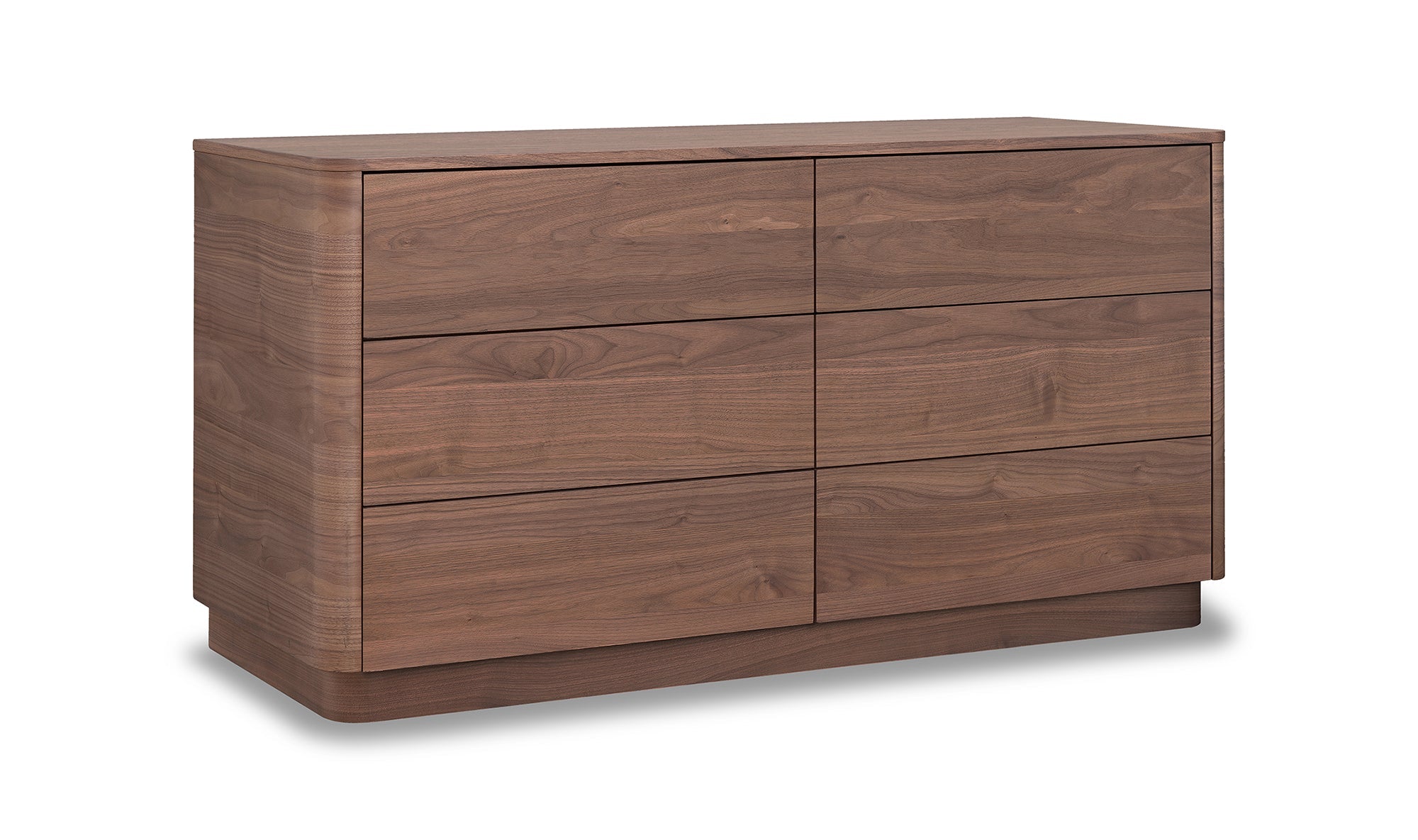 Round Off Walnut Bedroom Collection, 64.0" W