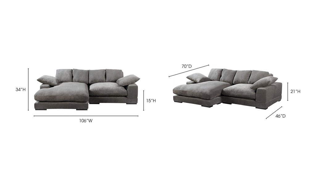 Plunge Sectional Dark Grey, 106.0" W