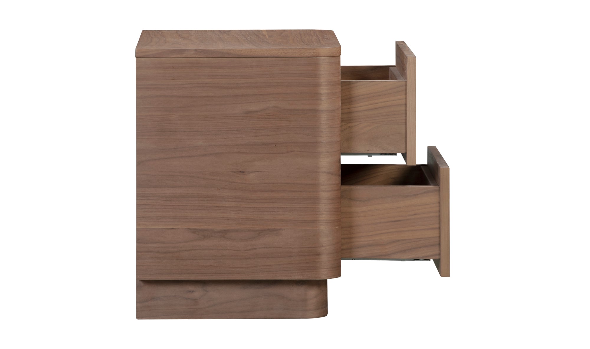 Round Off Walnut Bedroom Collection, 64.0" W