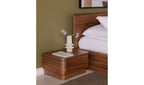 Round Off Walnut Bedroom Collection, 64.0" W