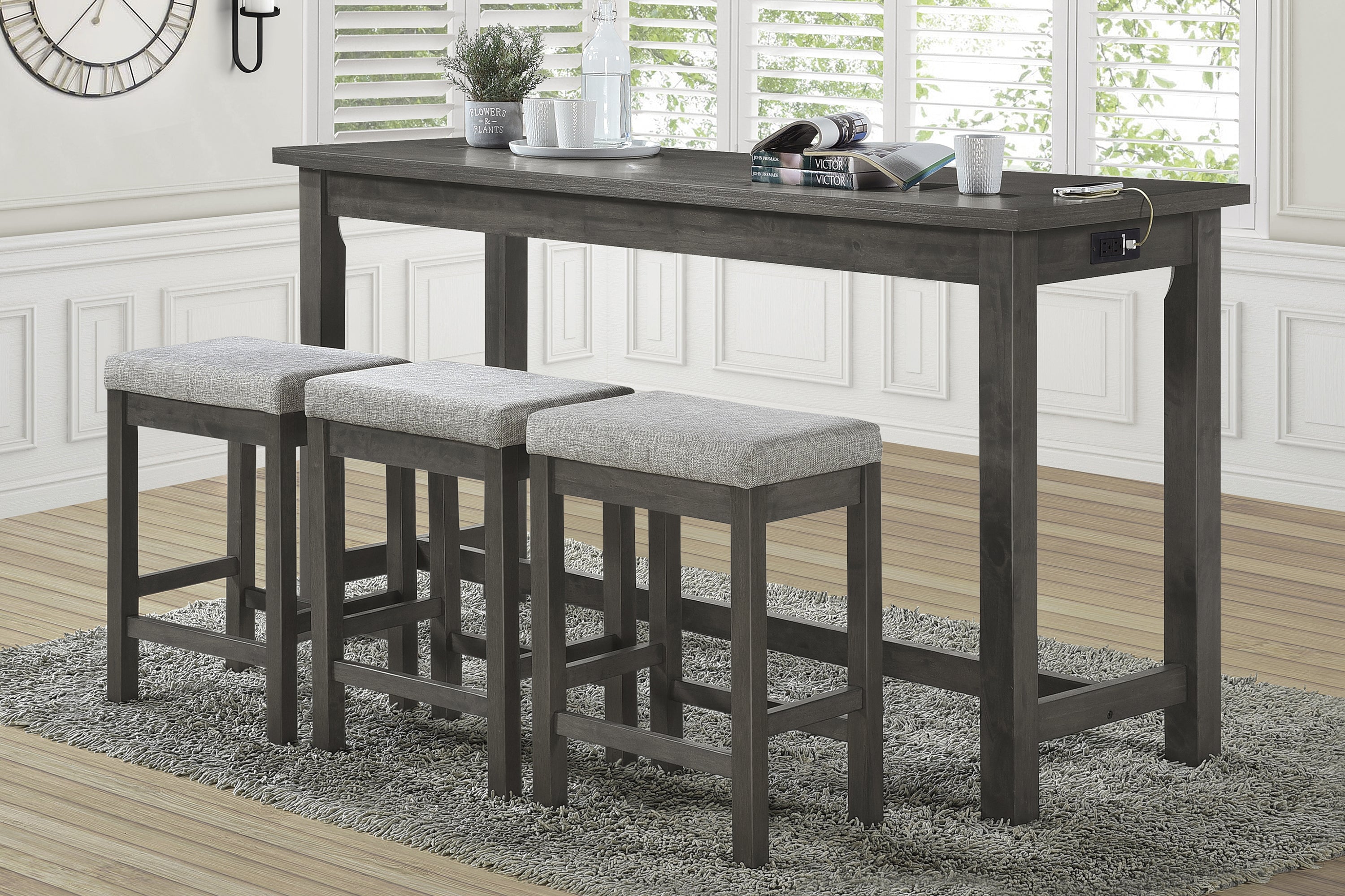 Connected 4 Pc. Counter Height Dining Set, 66.25" W