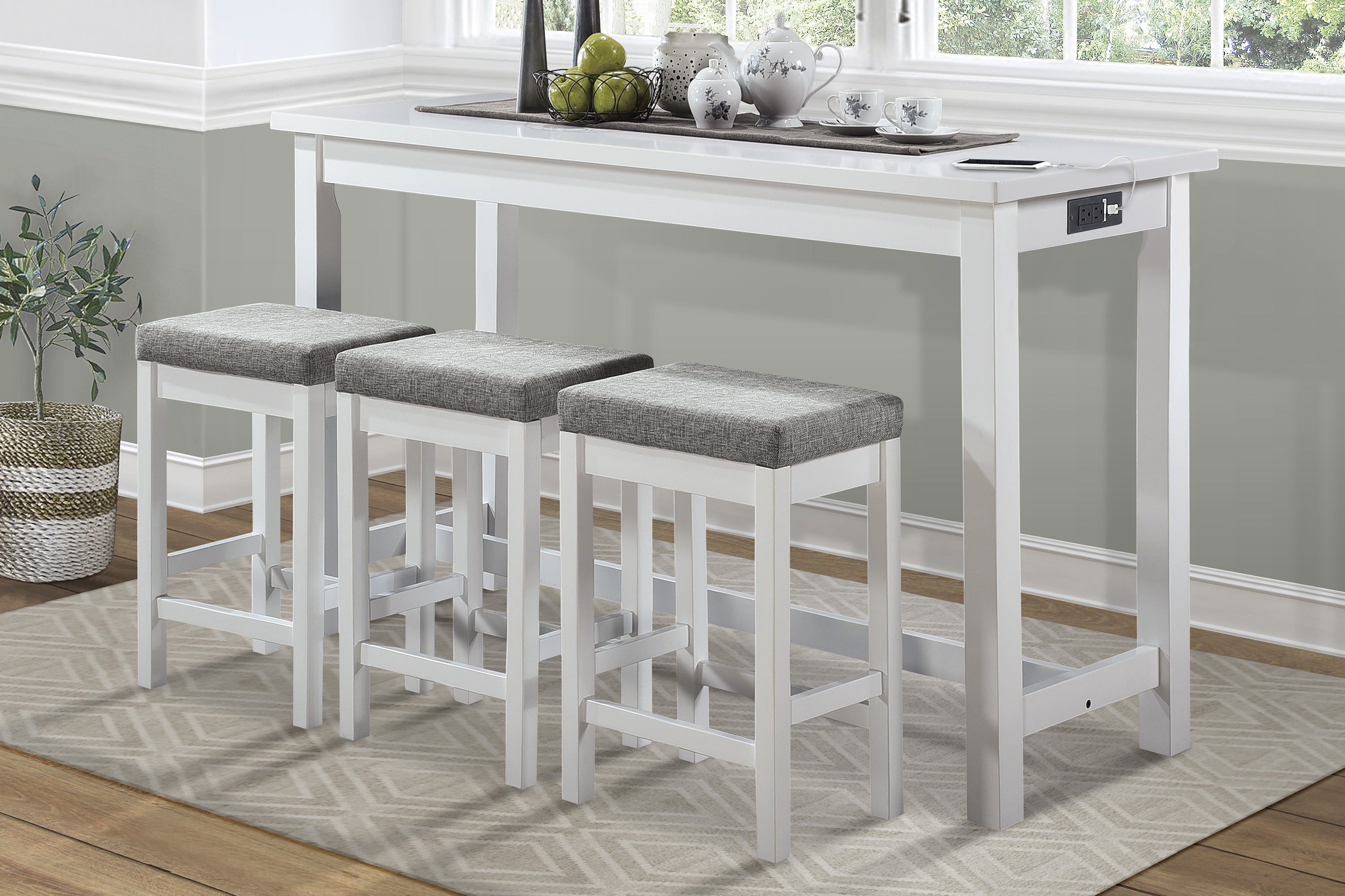 Connected 4 Pc. Counter Height Dining Set, 66.25" W