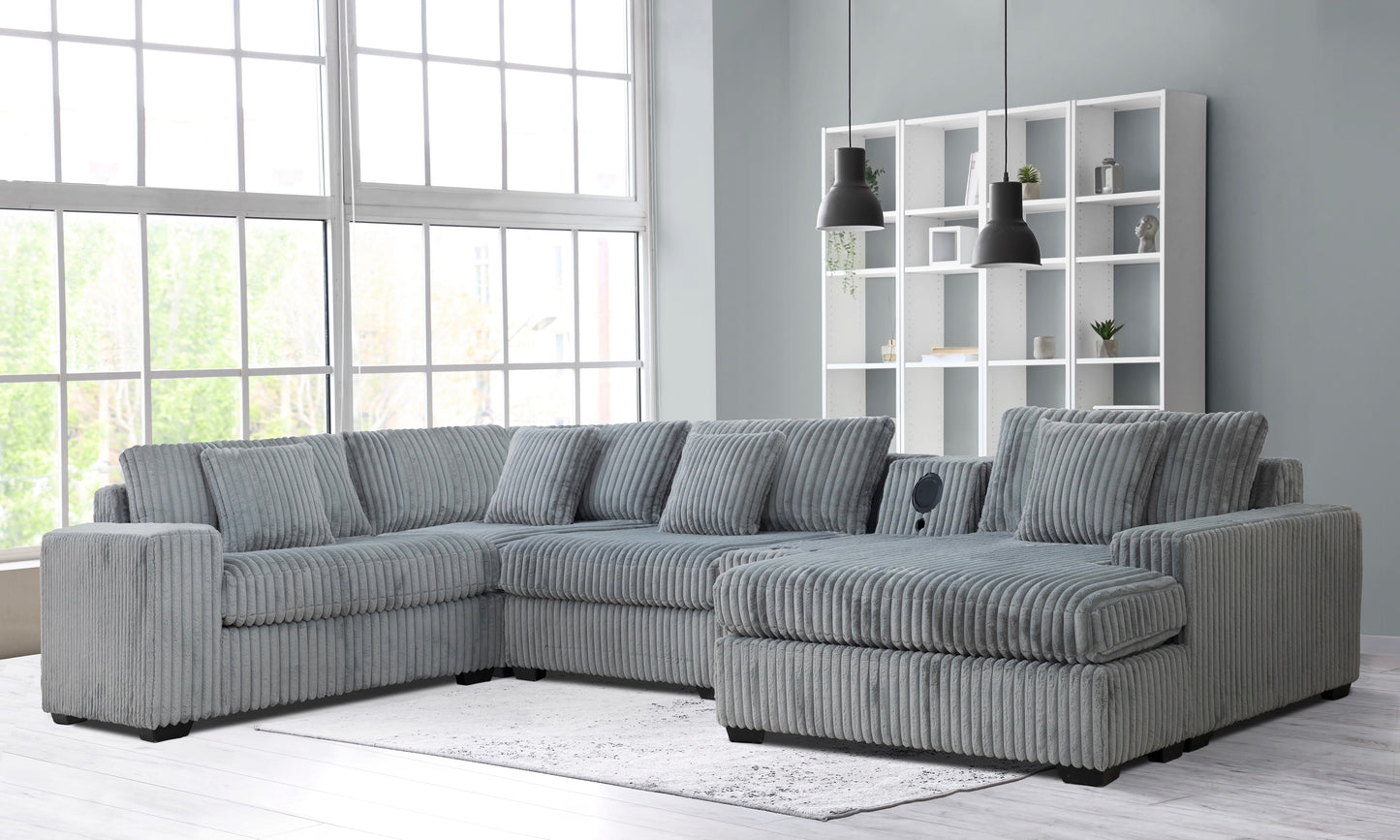Grizzly Corduroy Sectional Collection