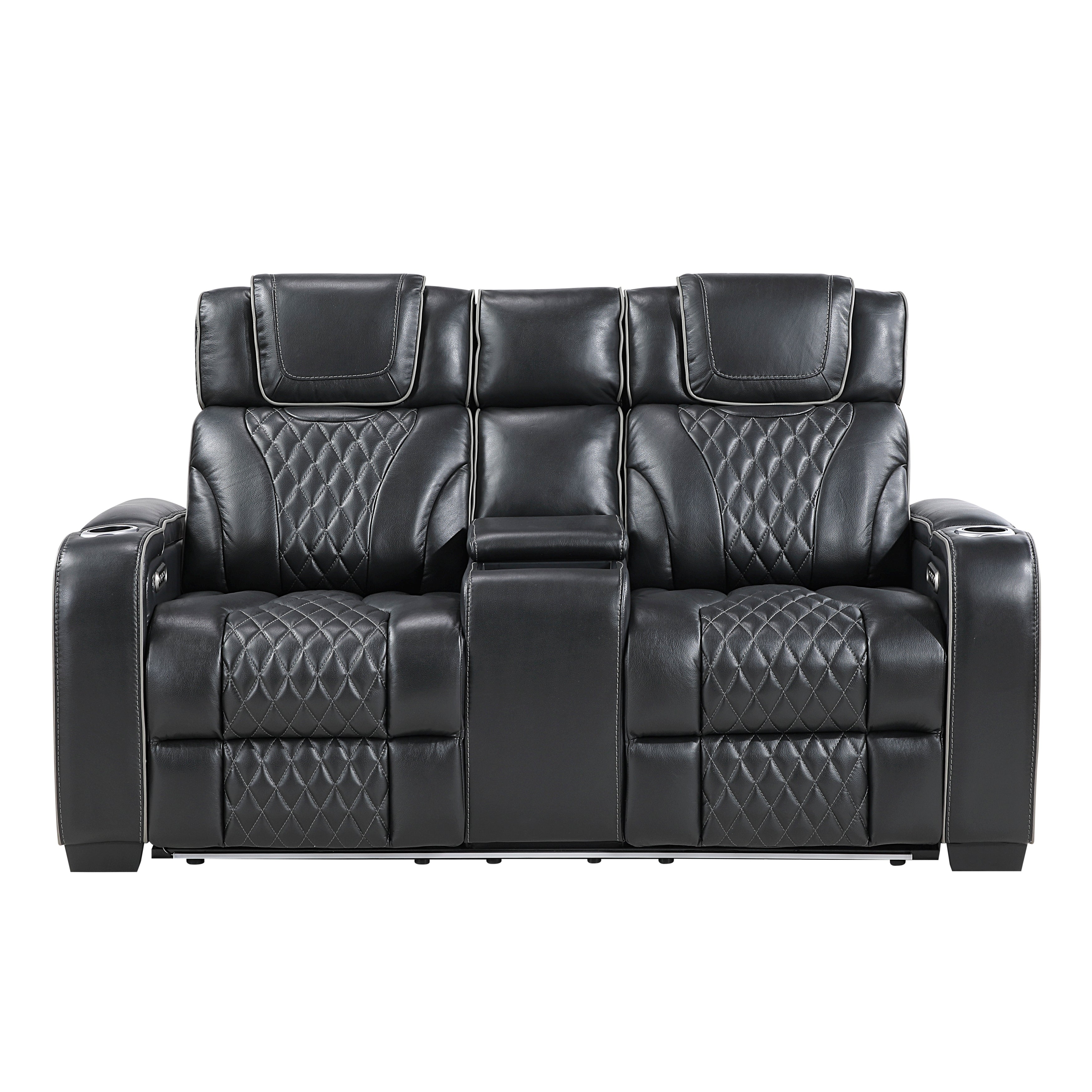 Apex Power Reclining Leather Living Room Collection, 84.5" W