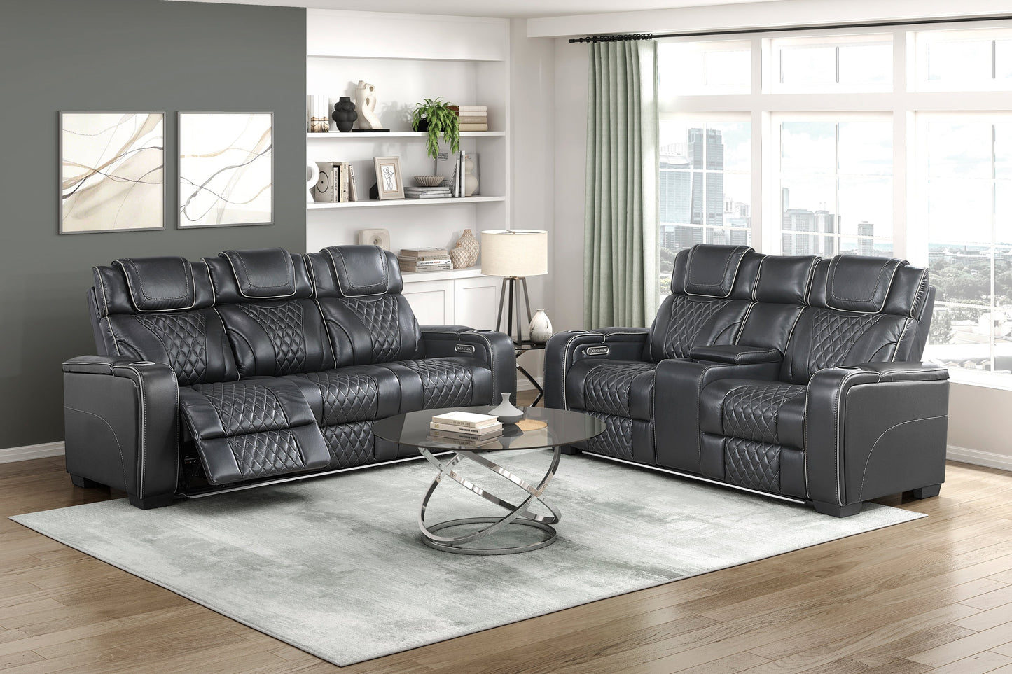 Apex Power Reclining Leather Living Room Collection