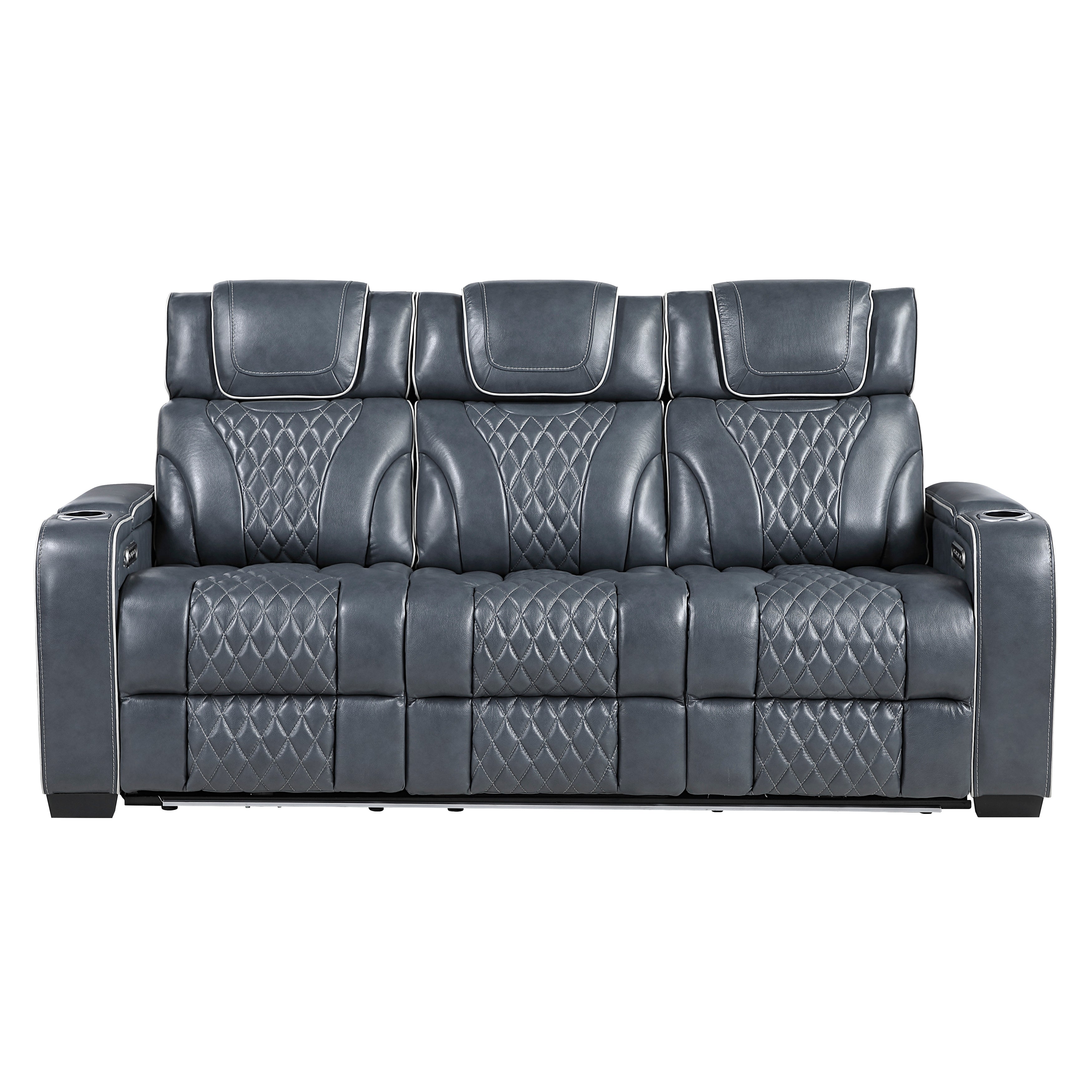 Apex Power Reclining Leather Living Room Collection, 84.5" W