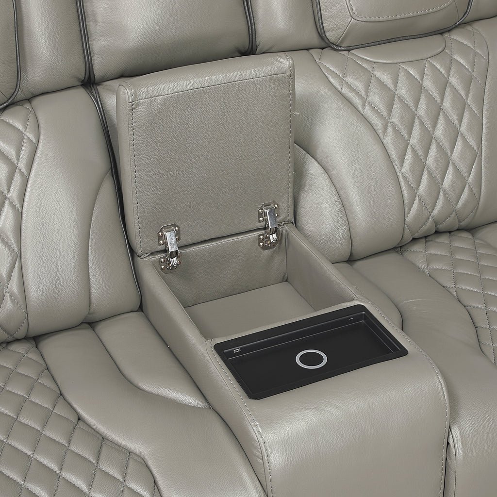 Apex Power Reclining Leather Living Room Collection, 84.5" W