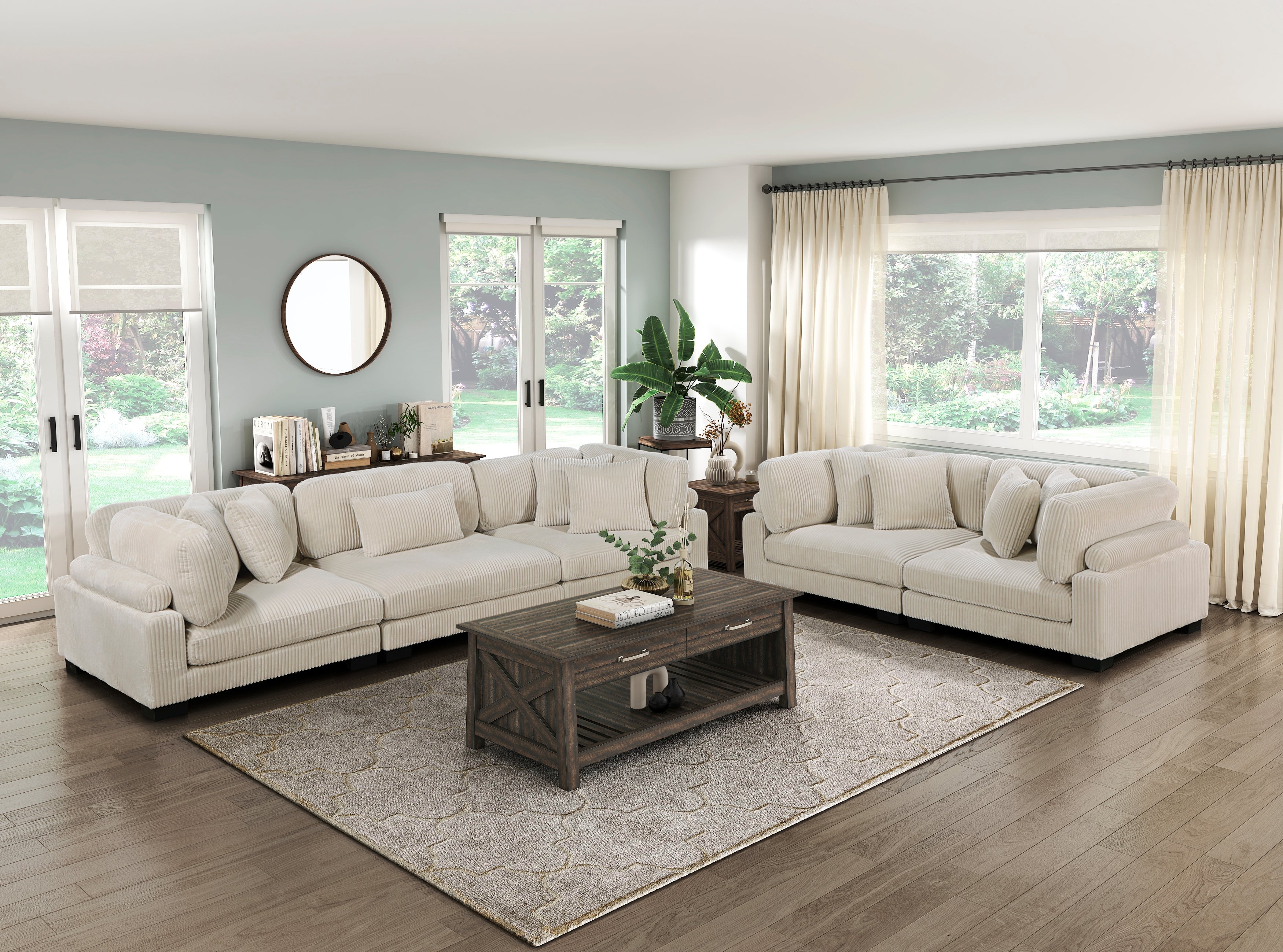 Traverse Beige Living Room Collection, 135" W