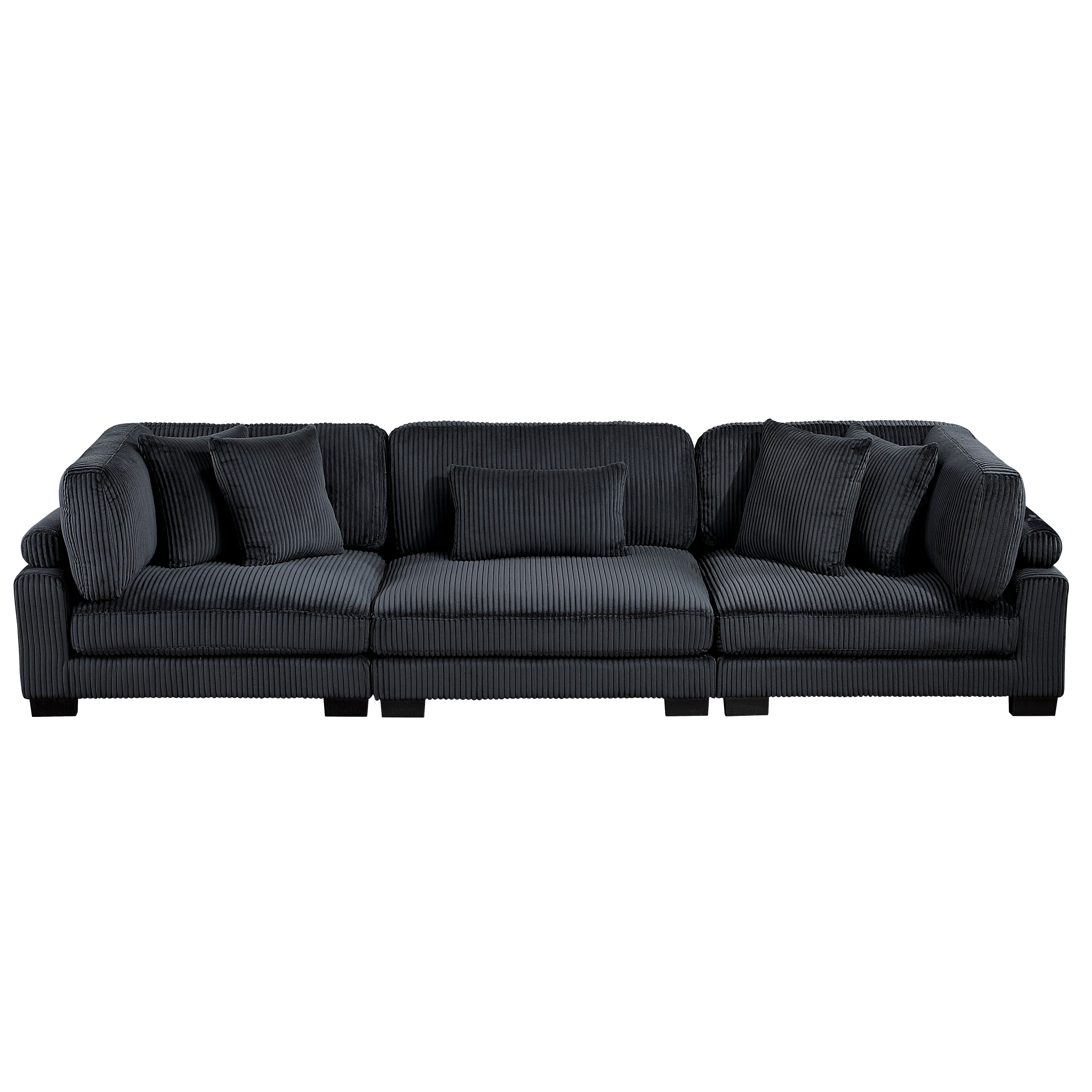 Traverse Black Living Room Collection, 135" W