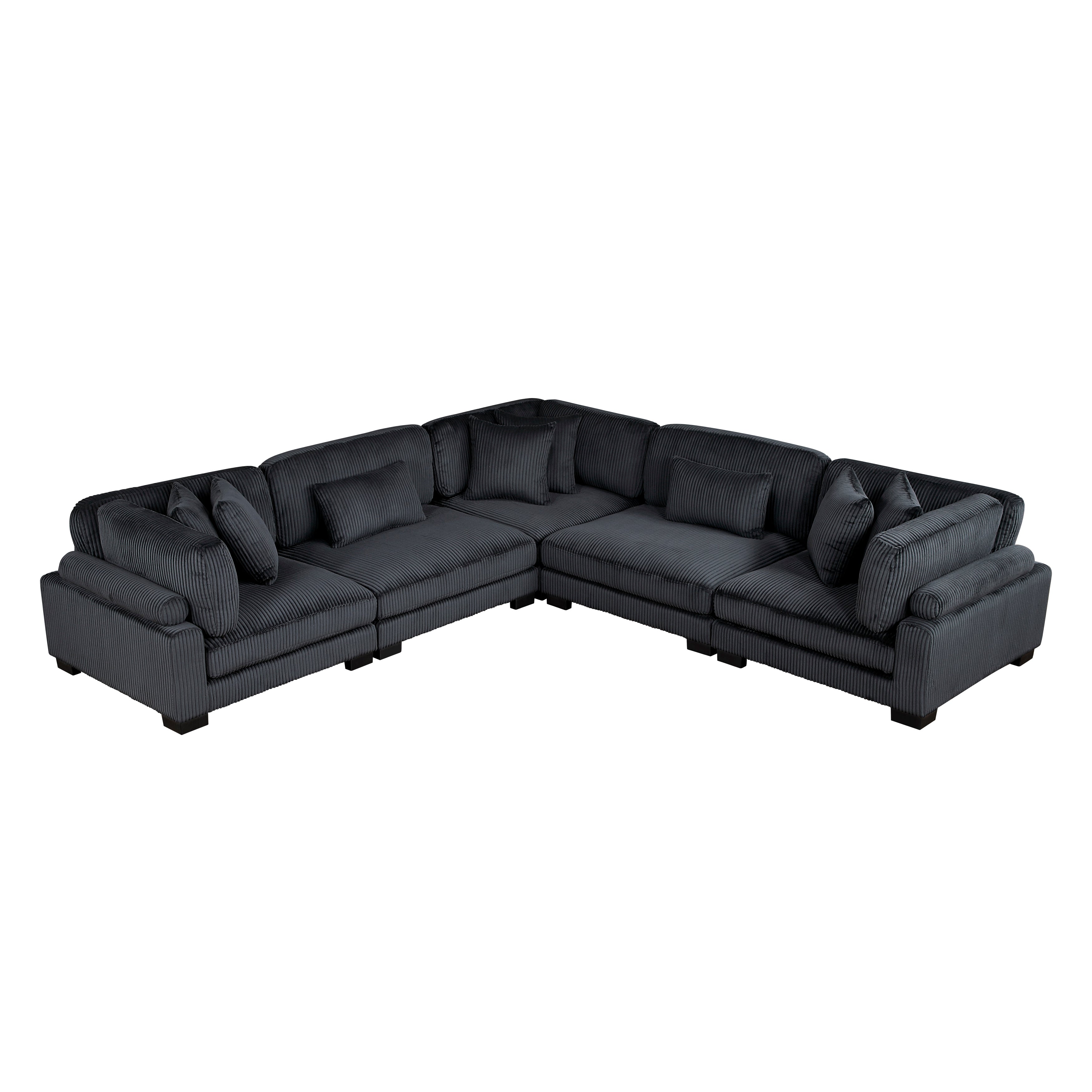 Traverse Black Modular Sectional Collection, 45" W