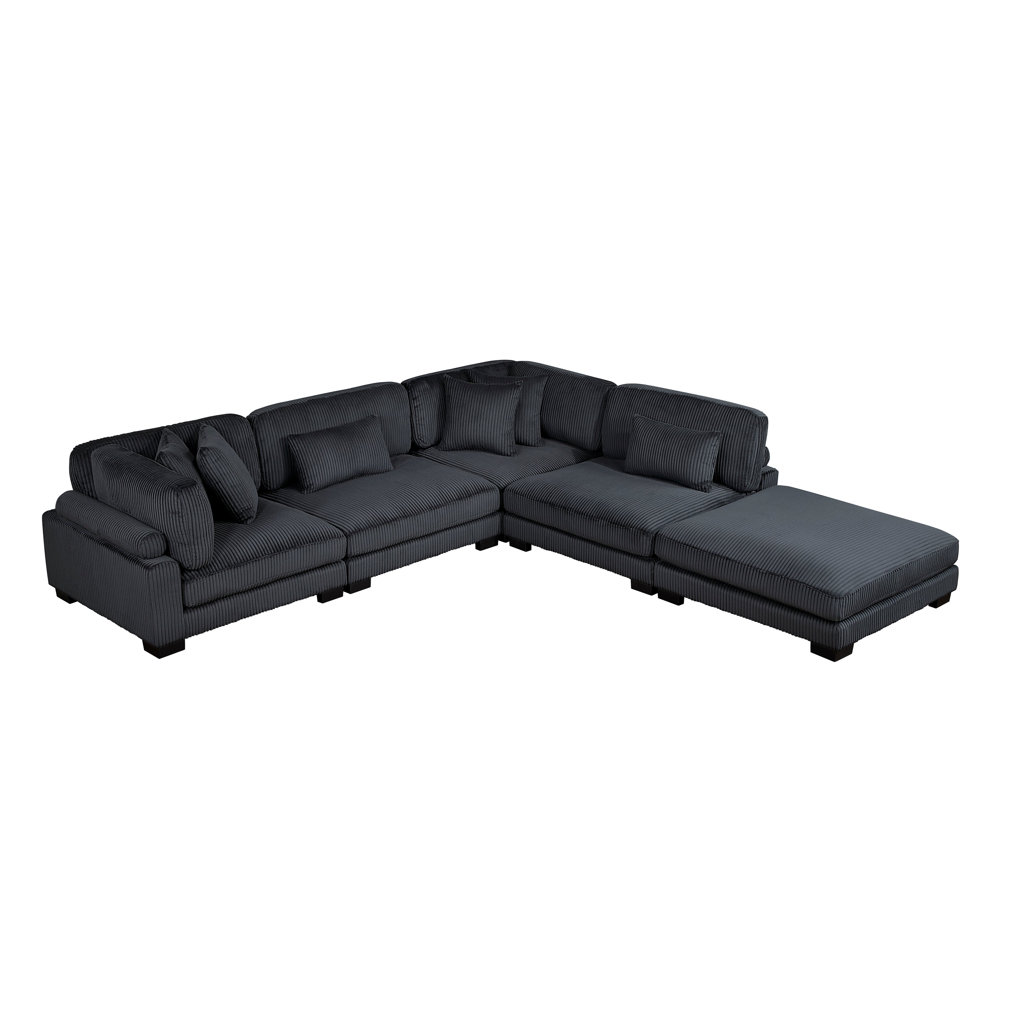 Traverse Black Modular Sectional Collection, 45" W