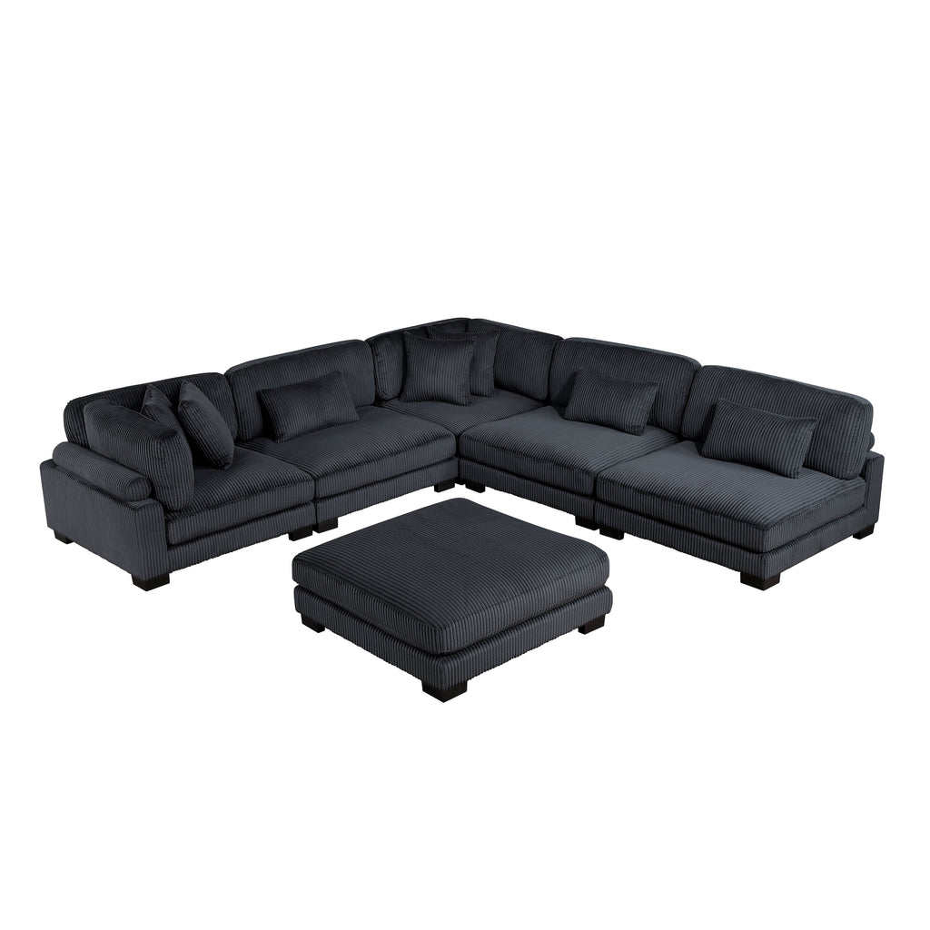 Traverse Black Modular Sectional Collection, 45" W