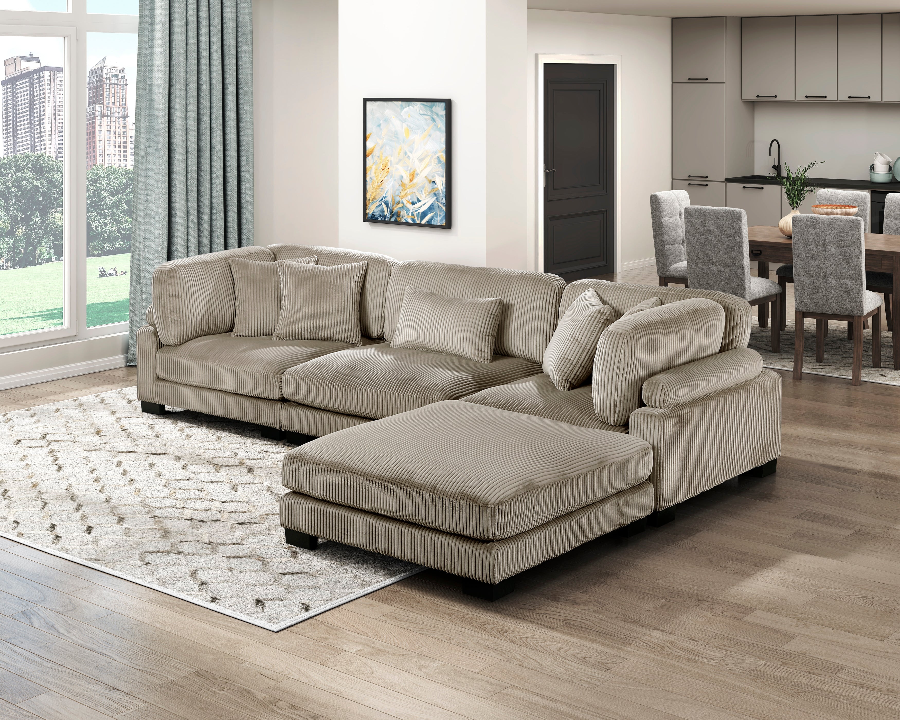 Traverse Gold Brown Modular Sectional Collection, 45" W