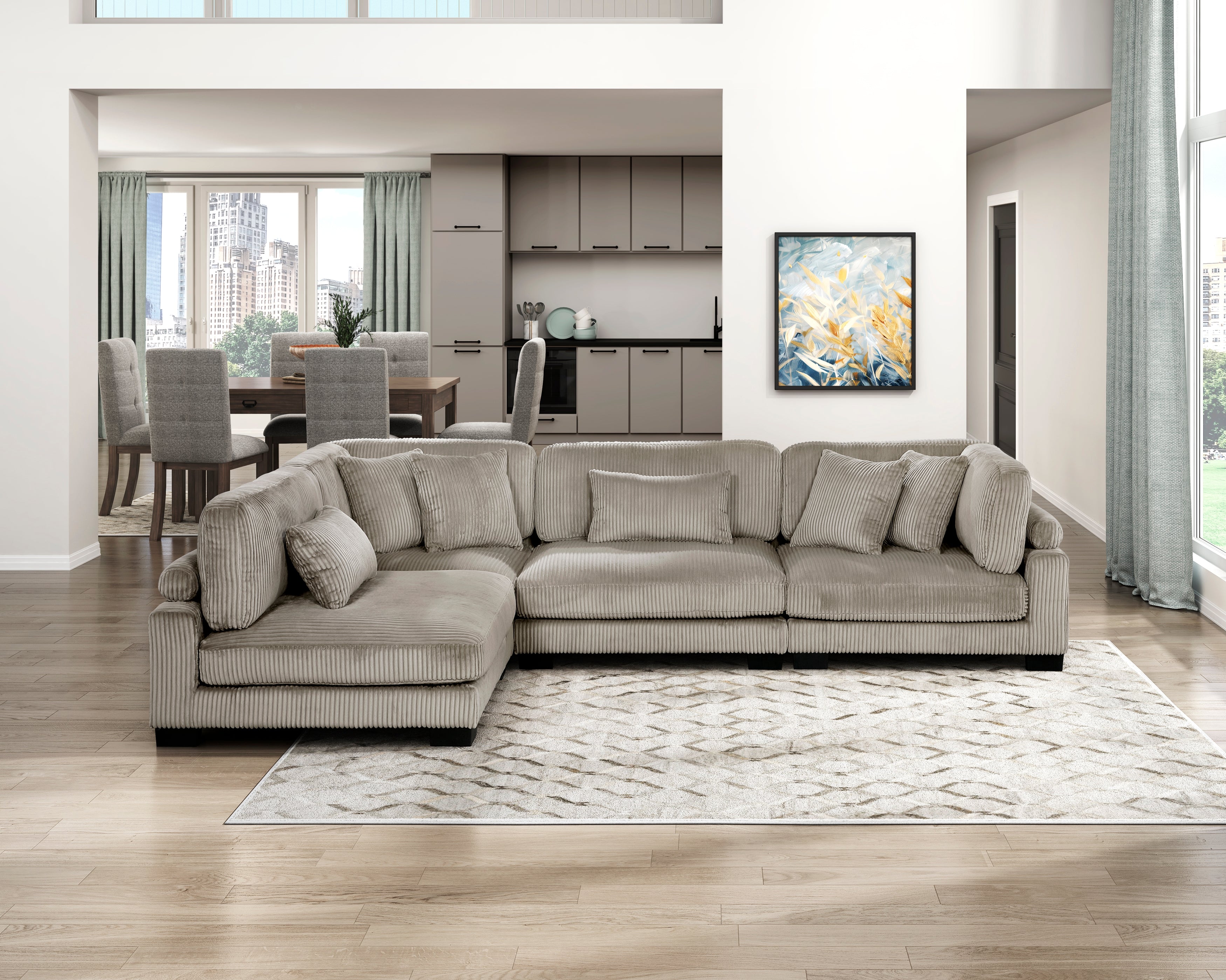 Traverse Gold Brown Modular Sectional Collection, 45" W