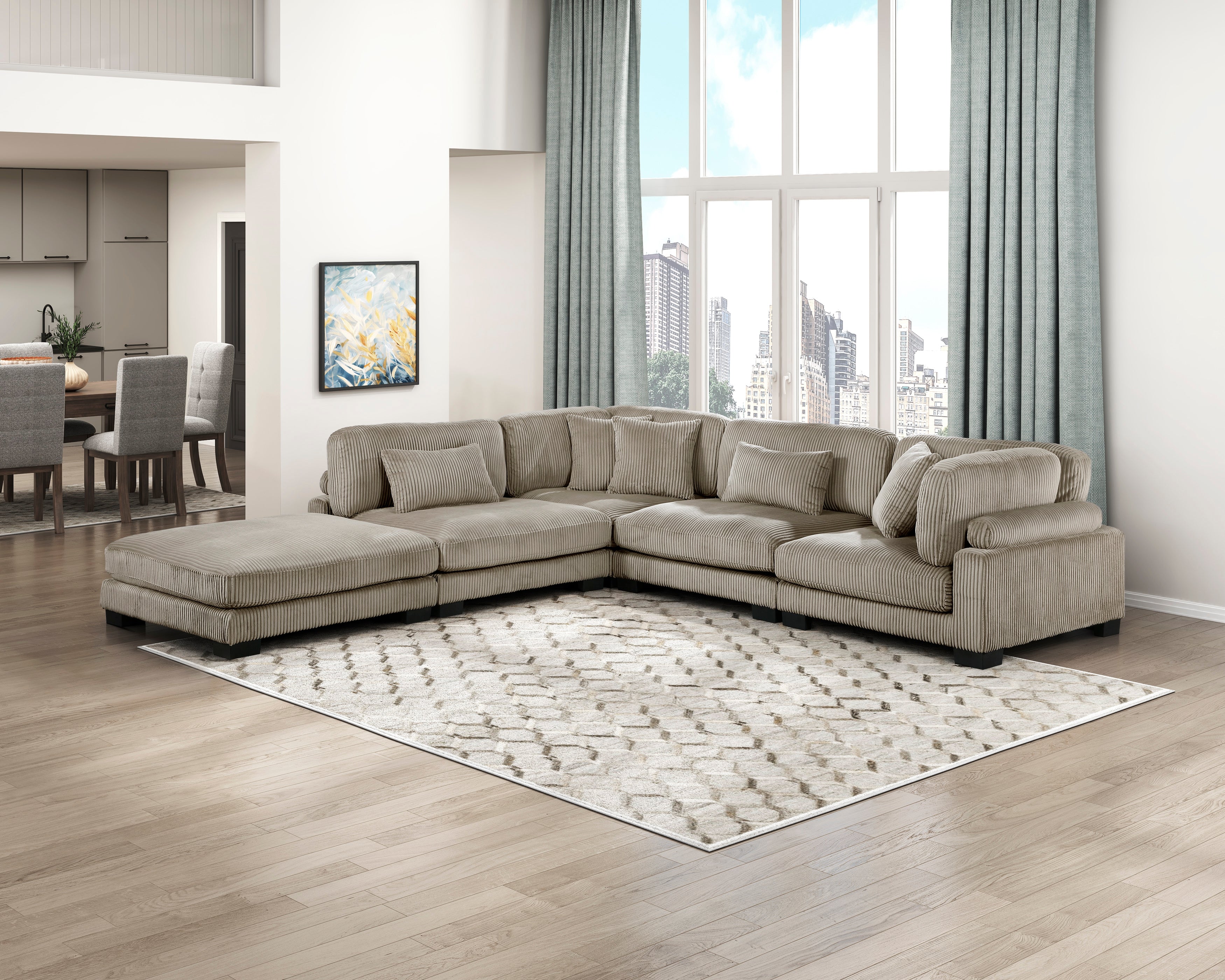 Traverse Gold Brown Modular Sectional Collection, 45" W