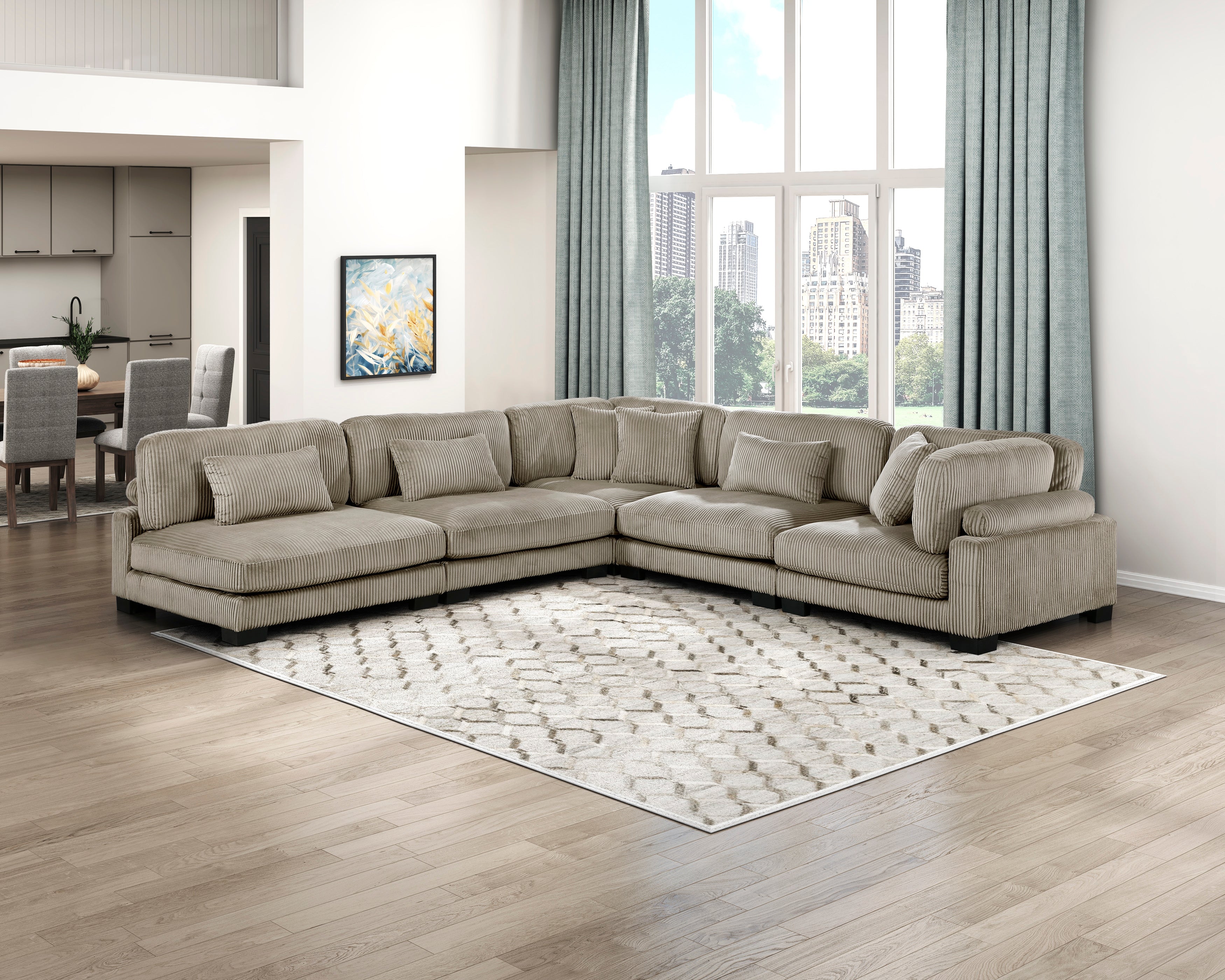 Traverse Gold Brown Modular Sectional Collection, 45" W