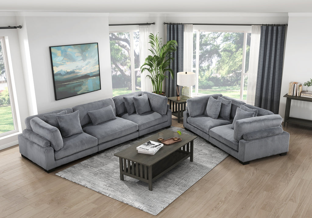 Traverse Grey Living Room Collection, 135" W