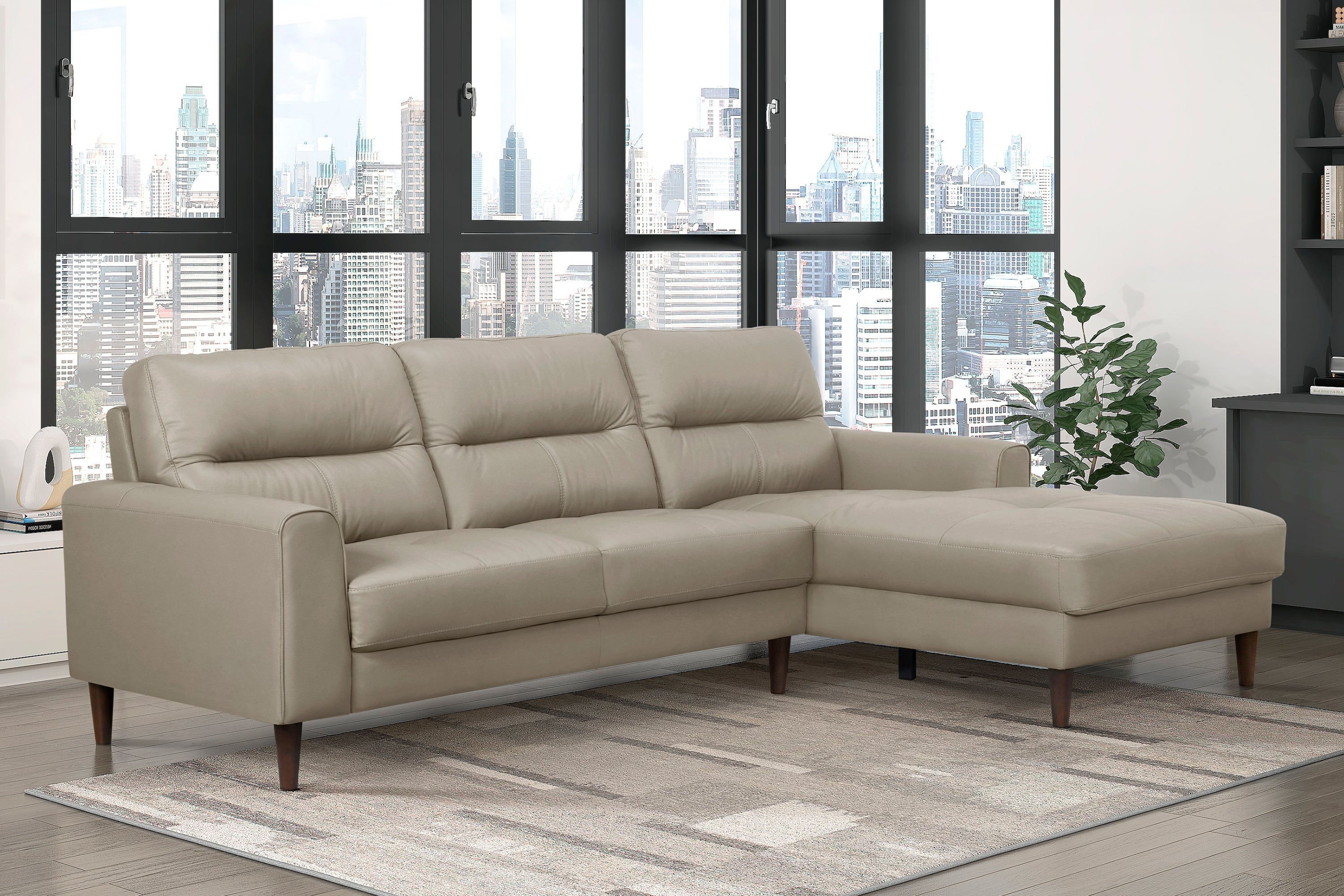 Lewes Leather Sectional Collection, 96" W