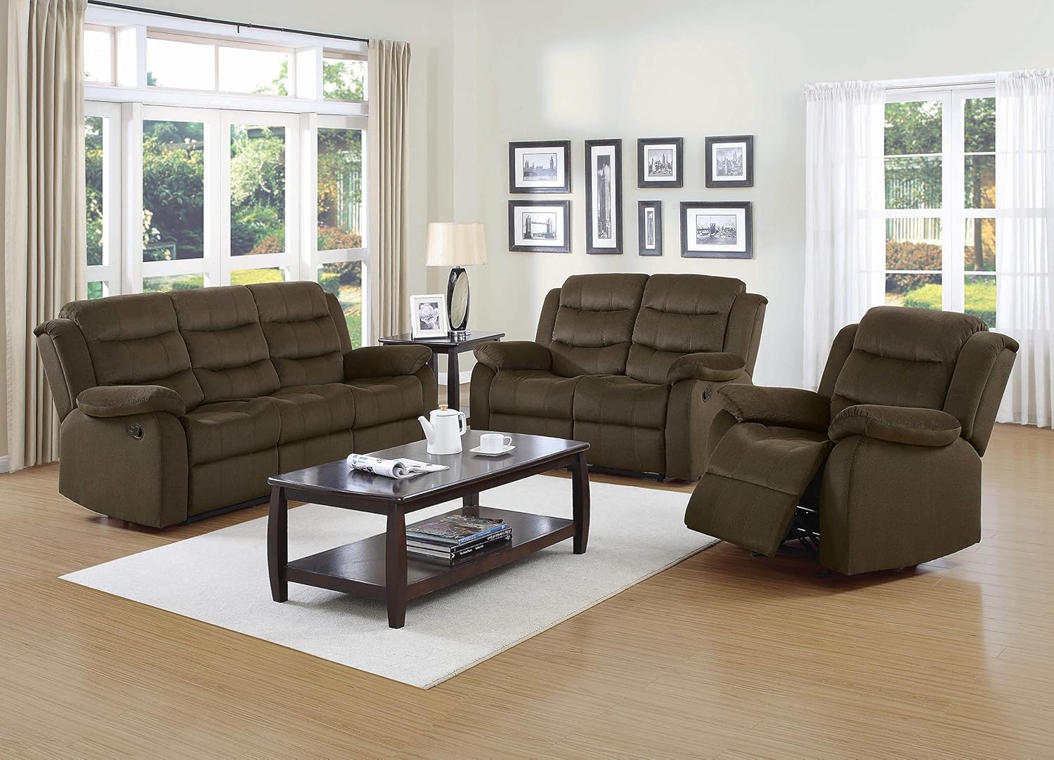 Rodman Living Room Collection, Brown Finish