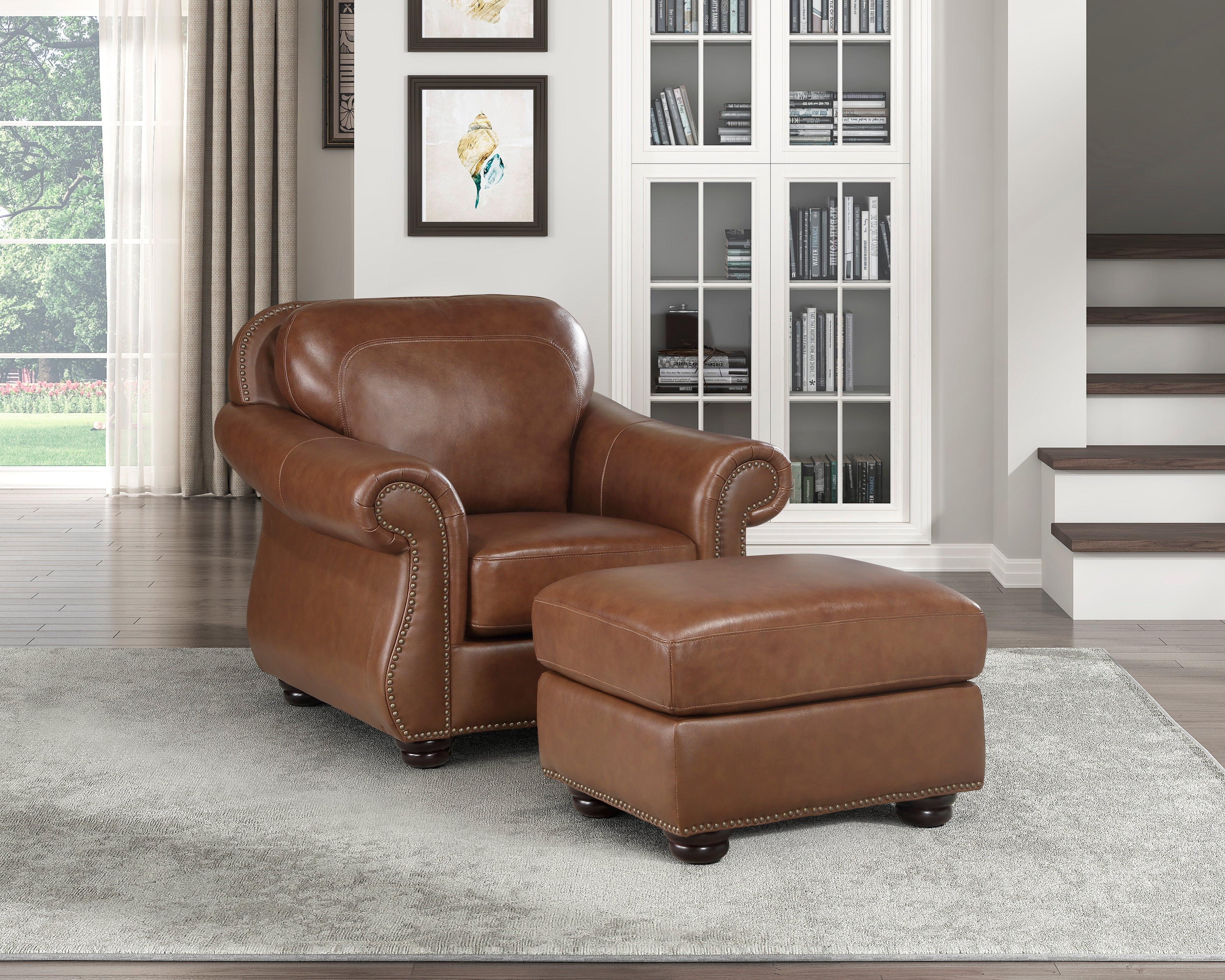 Attleboro Leather Living Room Collection, 85" W