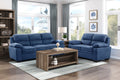 Holleman Blue Living Room Collection, 80" W