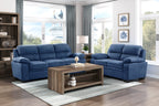 Holleman Blue Living Room Collection, 80" W