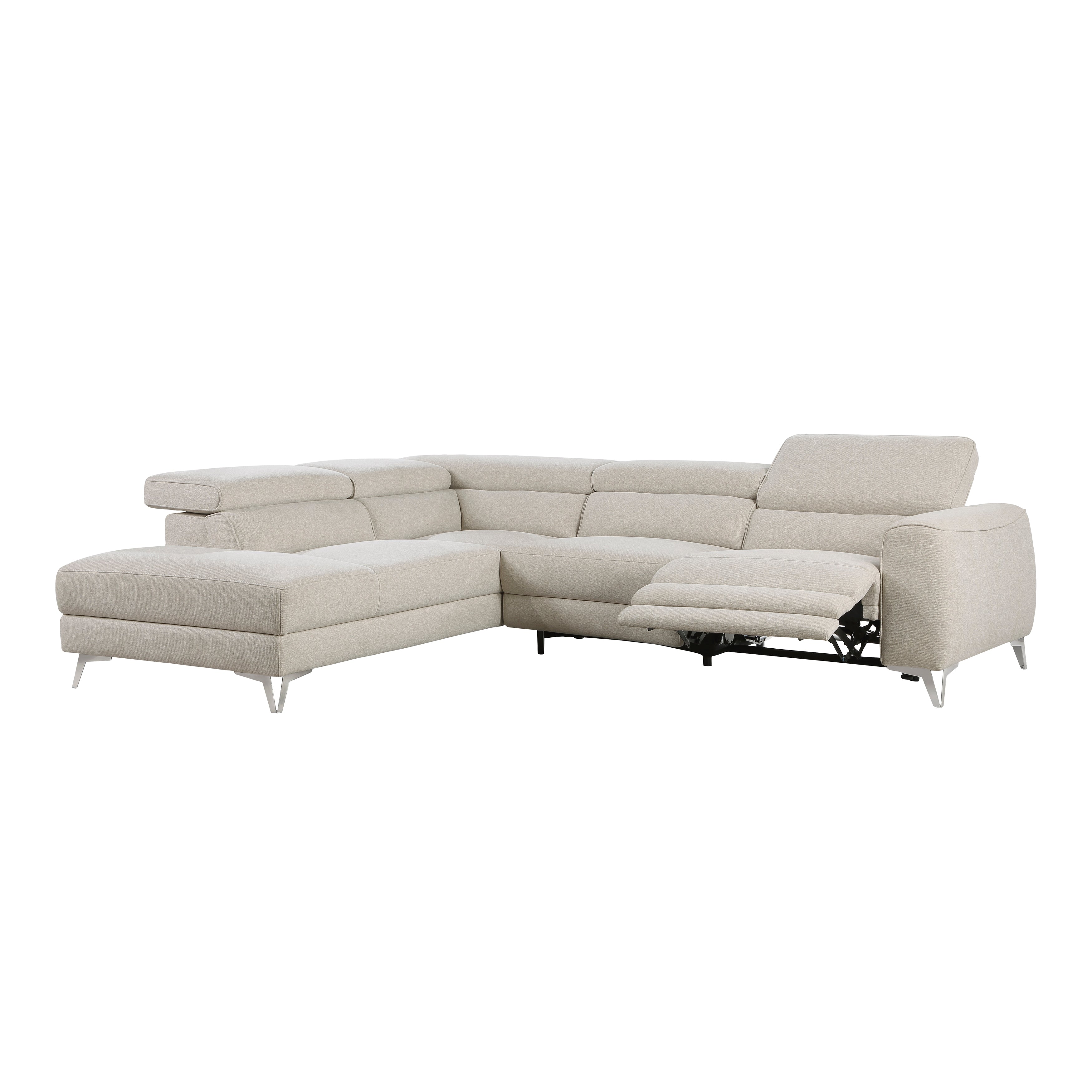 Bienvenue Power Reclining Sectional, Beige Finish