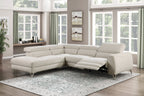 Bienvenue Power Reclining Sectional, Beige Finish