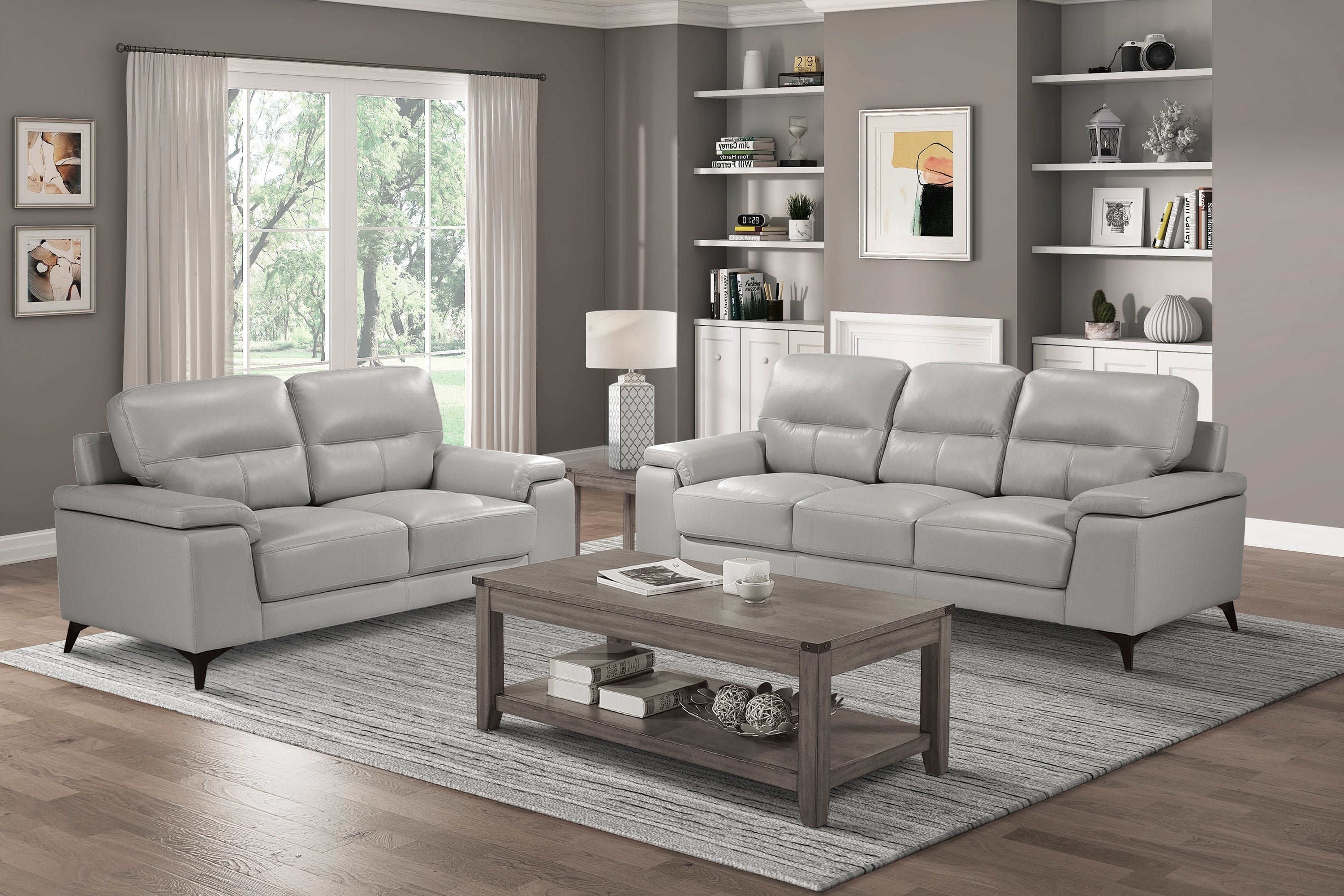 Mischa Leather Living Room Collection, 88.75" W