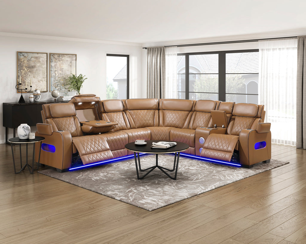 Fairway Power Reclining Sectional Collection, 128" W
