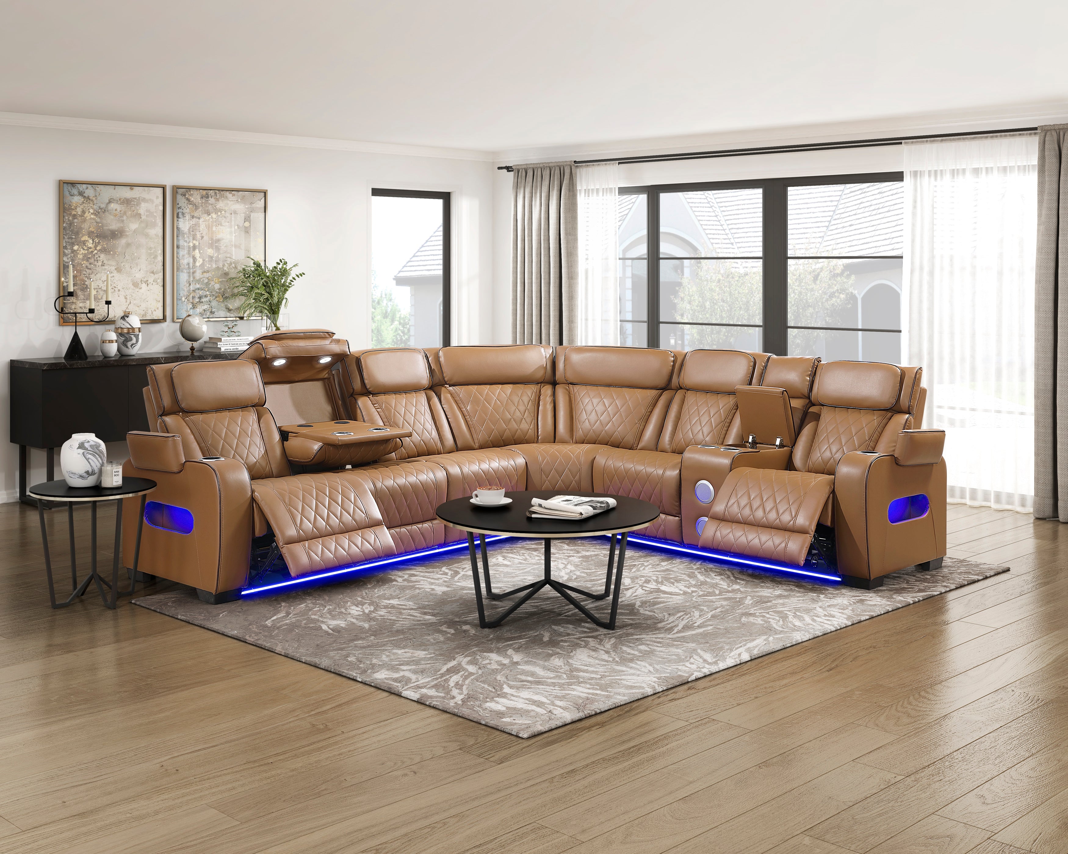 Fairway Power Reclining Sectional Collection, 128" W