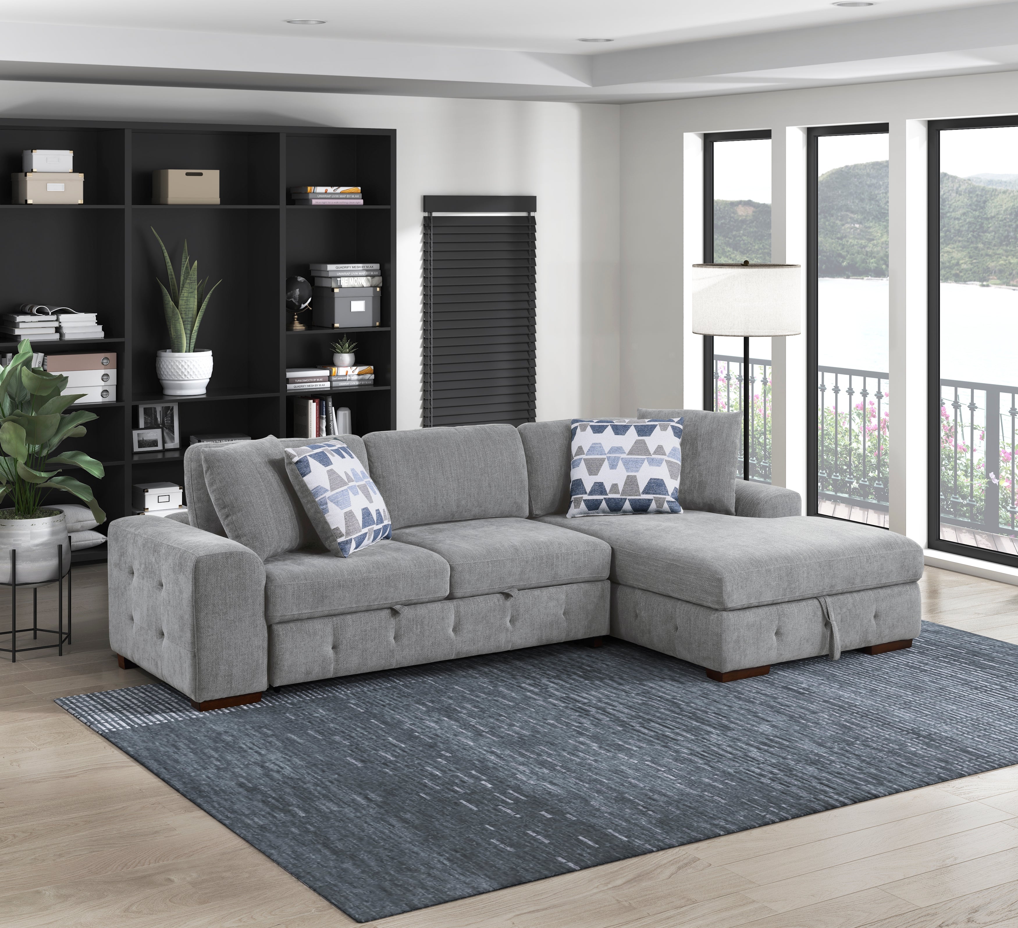 Raife 2 Pc. Sleeper Sectional Collection, Beige Finish