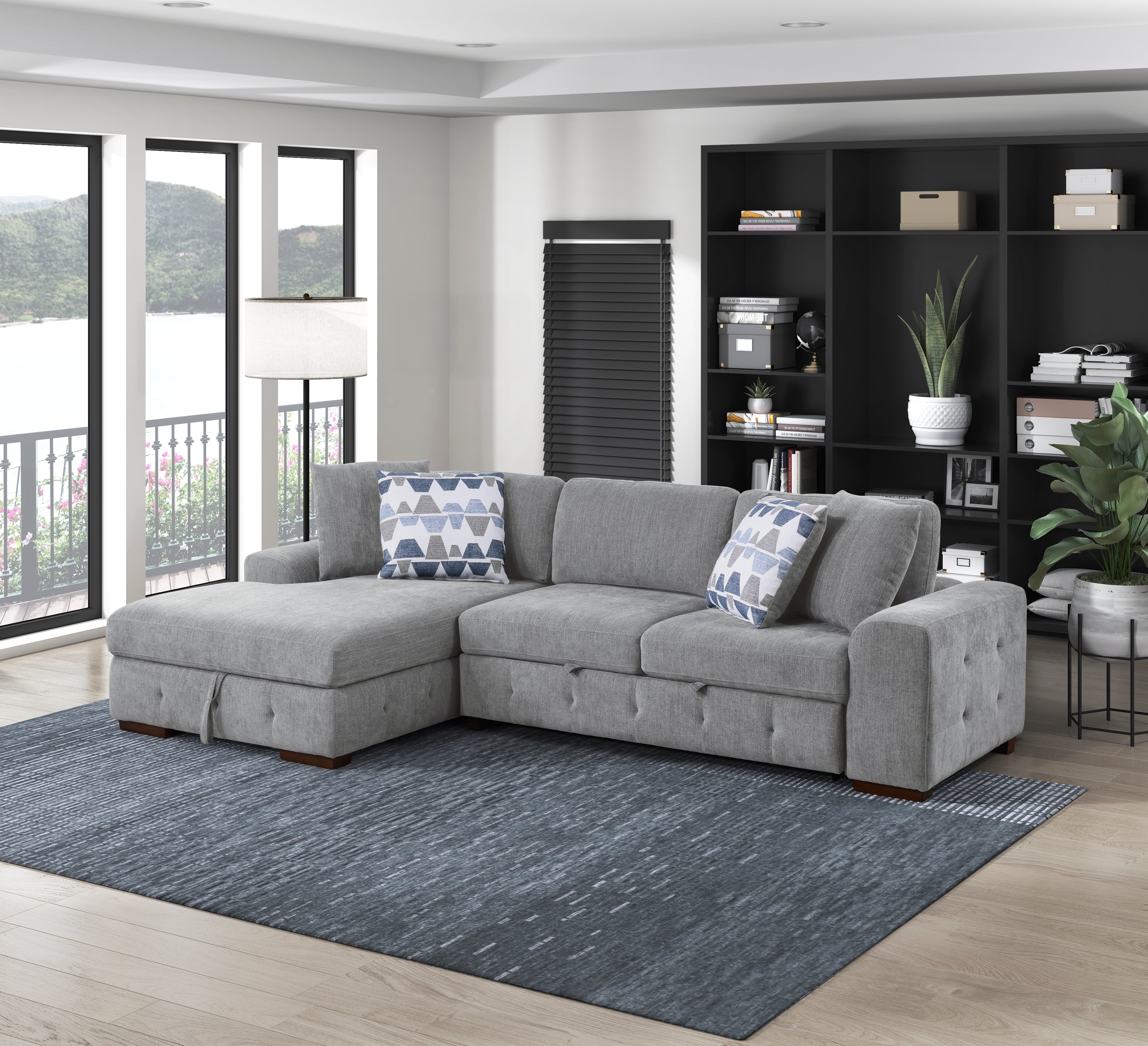 Raife 2 Pc. Sleeper Sectional Collection, Beige Finish